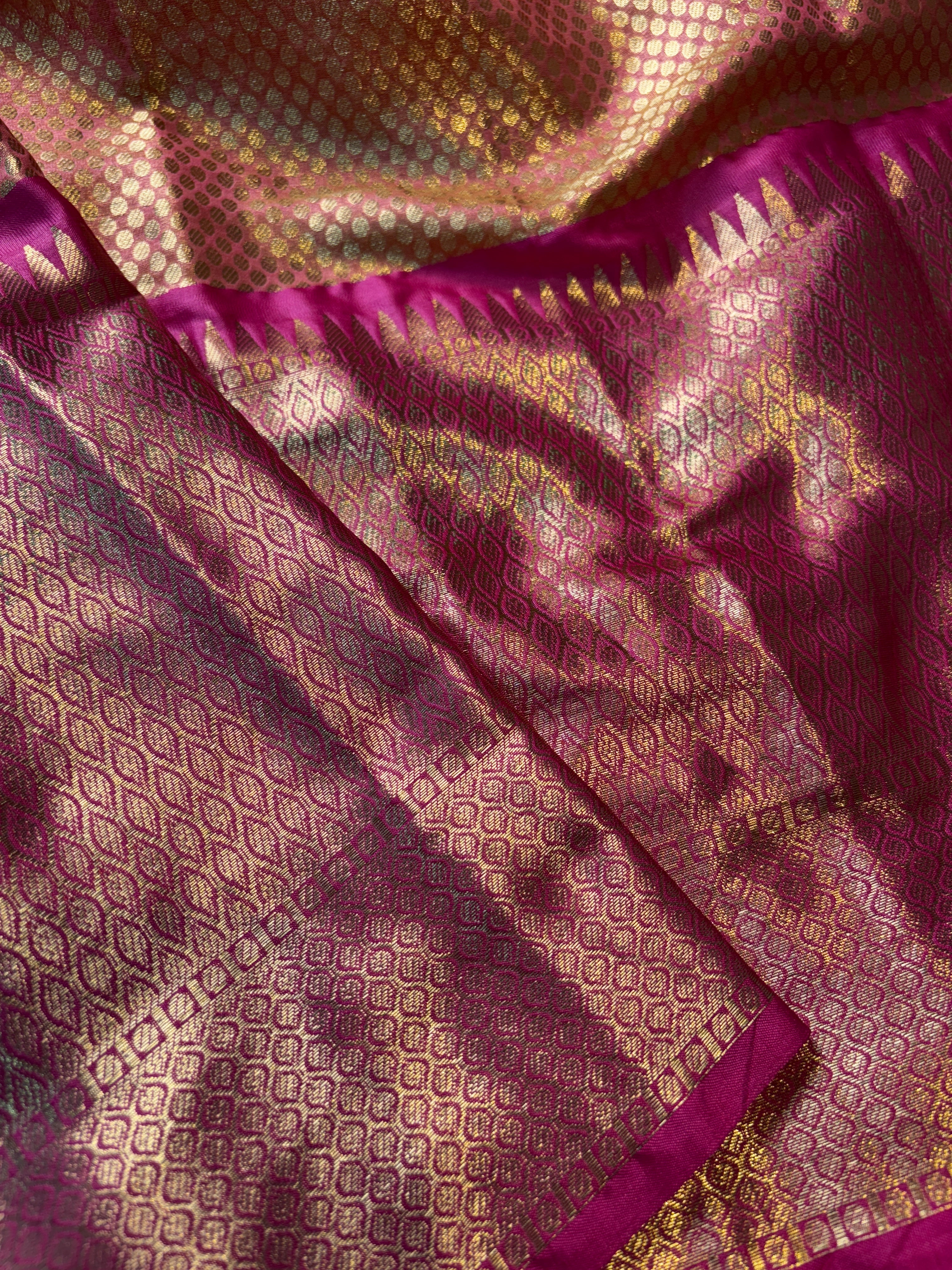 Contrast Banarasi Fancy Katan Brocade Meena Saree