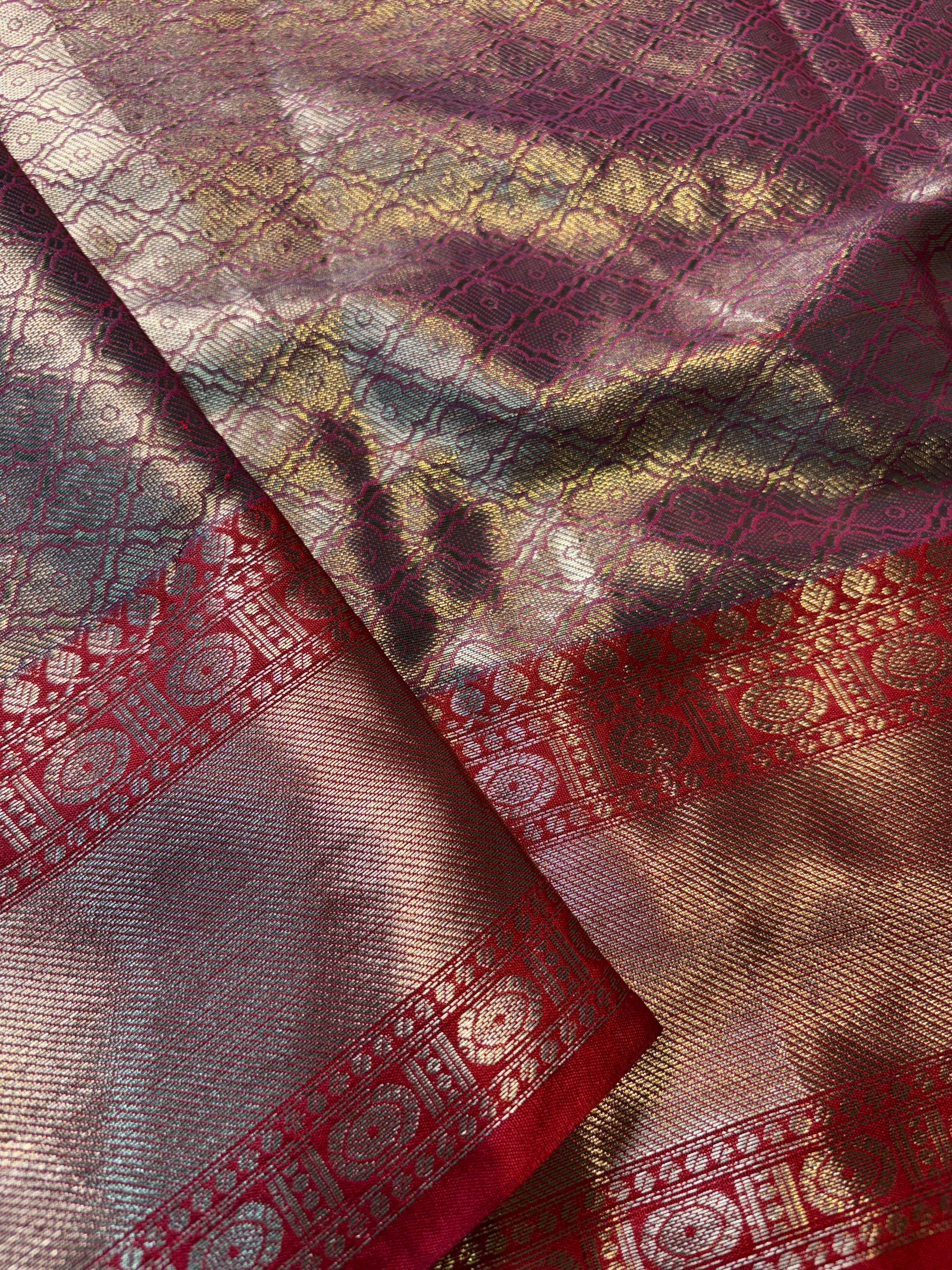 Contrast Banarasi Fancy Katan Brocade Silk Saree