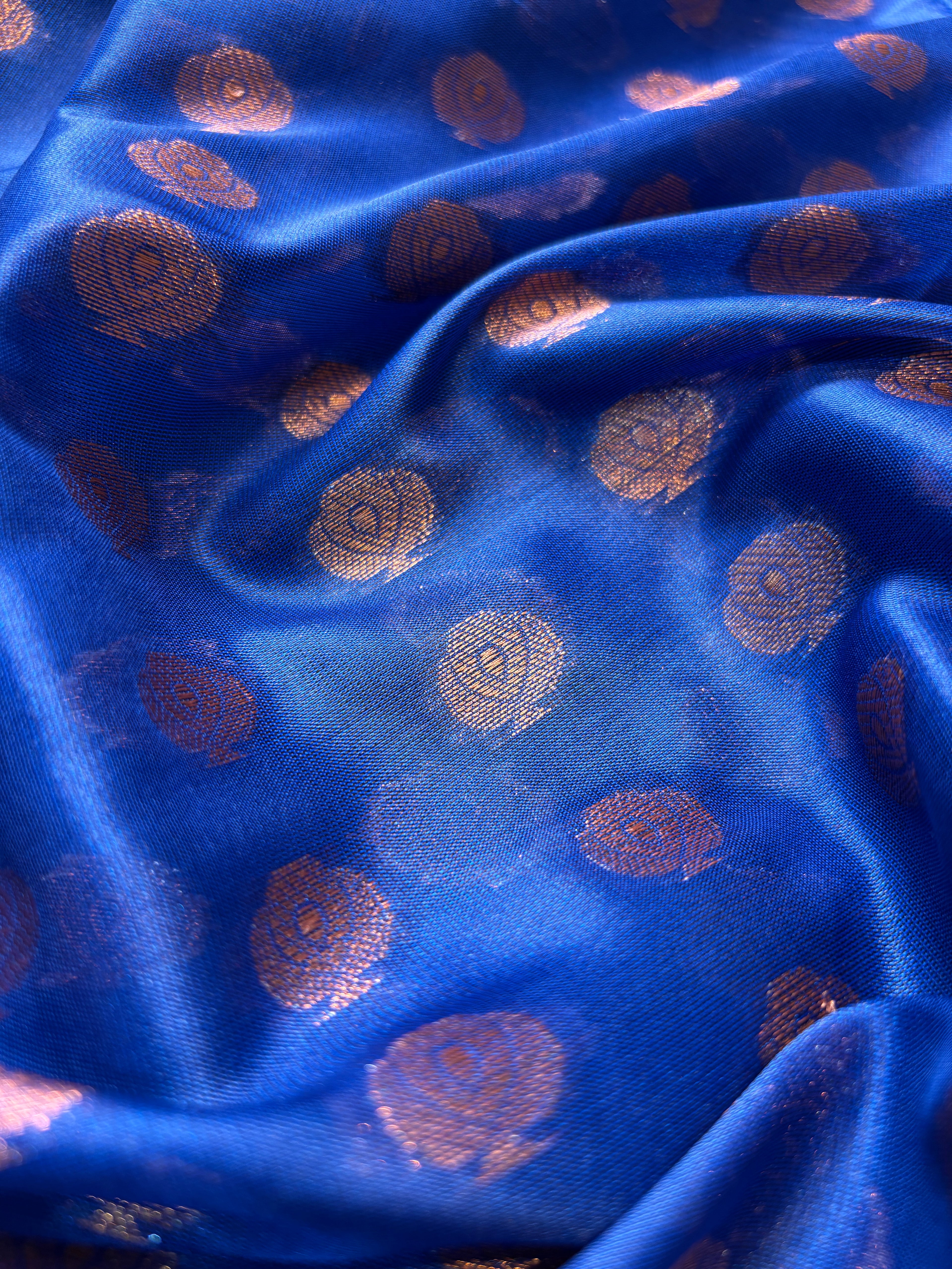 Blue Banarasi Katan Silk Saree