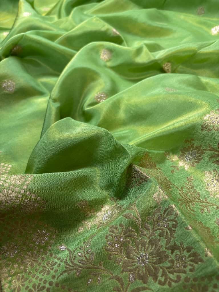 Green Banarasi Georgette Tissue Silk Suit