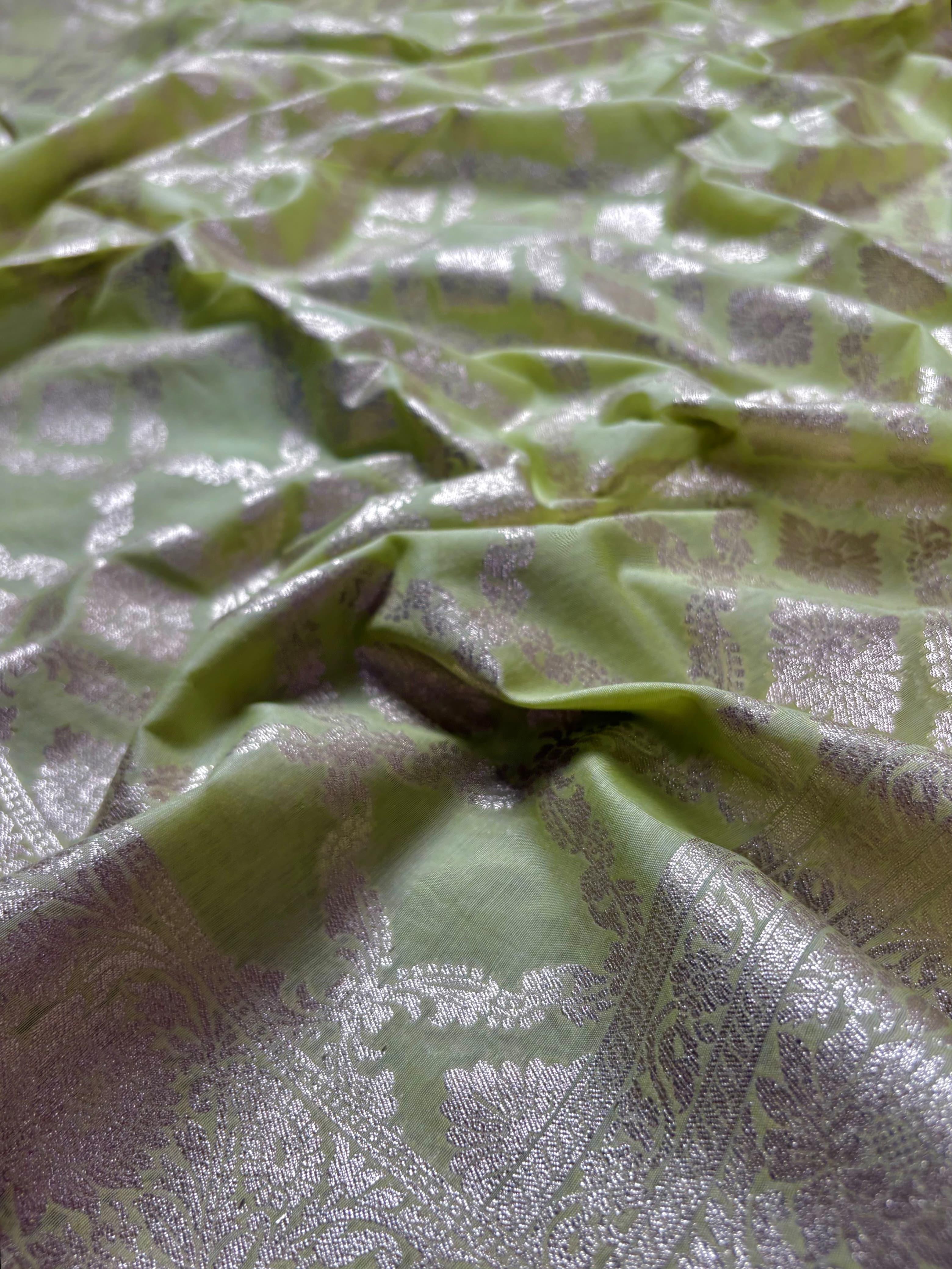 Green Banarasi Katan Silk Suit