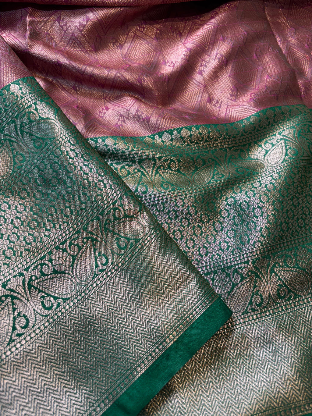 Contrast Banarasi Fancy Katan Meena Saree