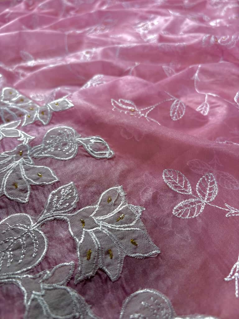 Pink Banarasi Softy Organza Silk Suit