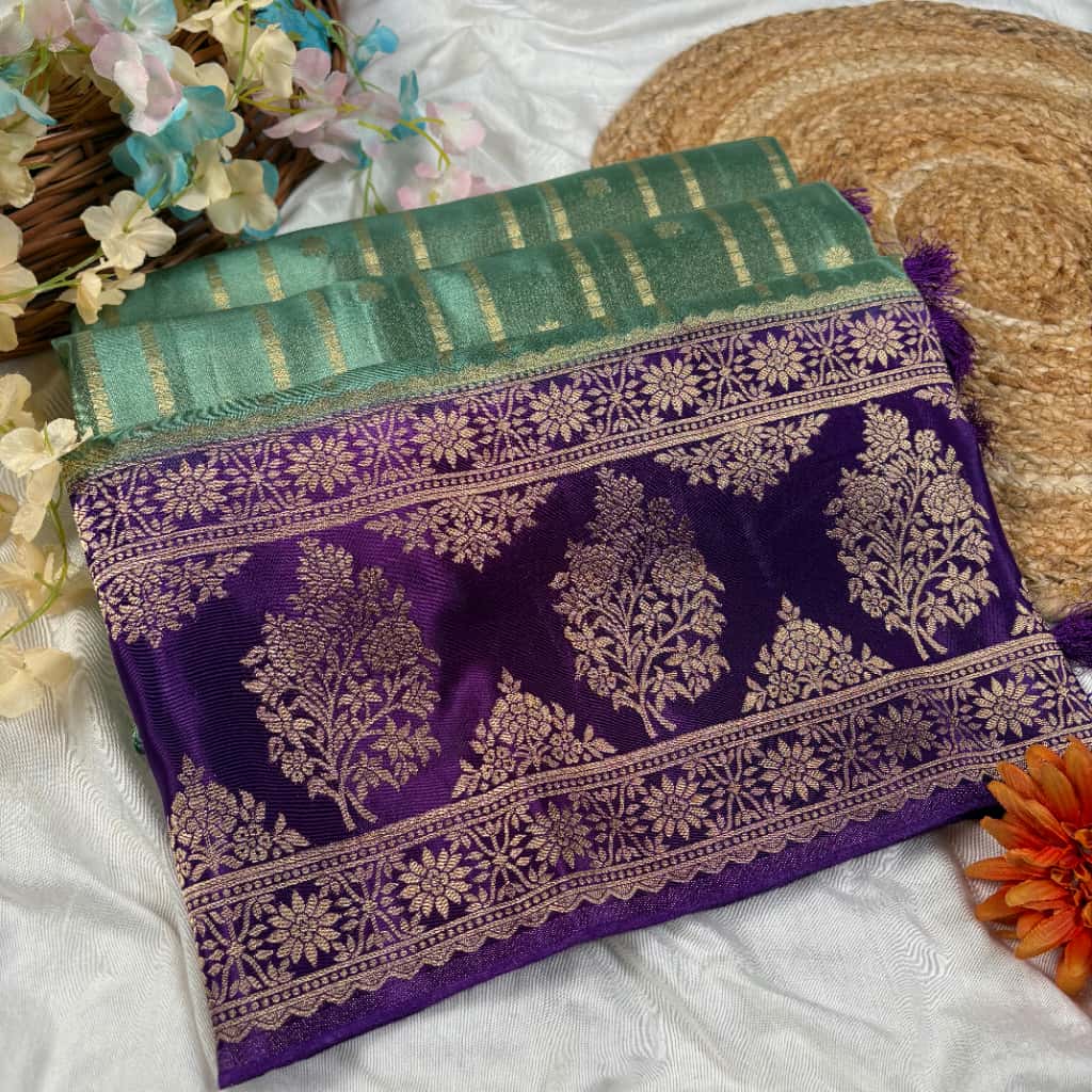 Green Banarasi Tissue Silk Saree