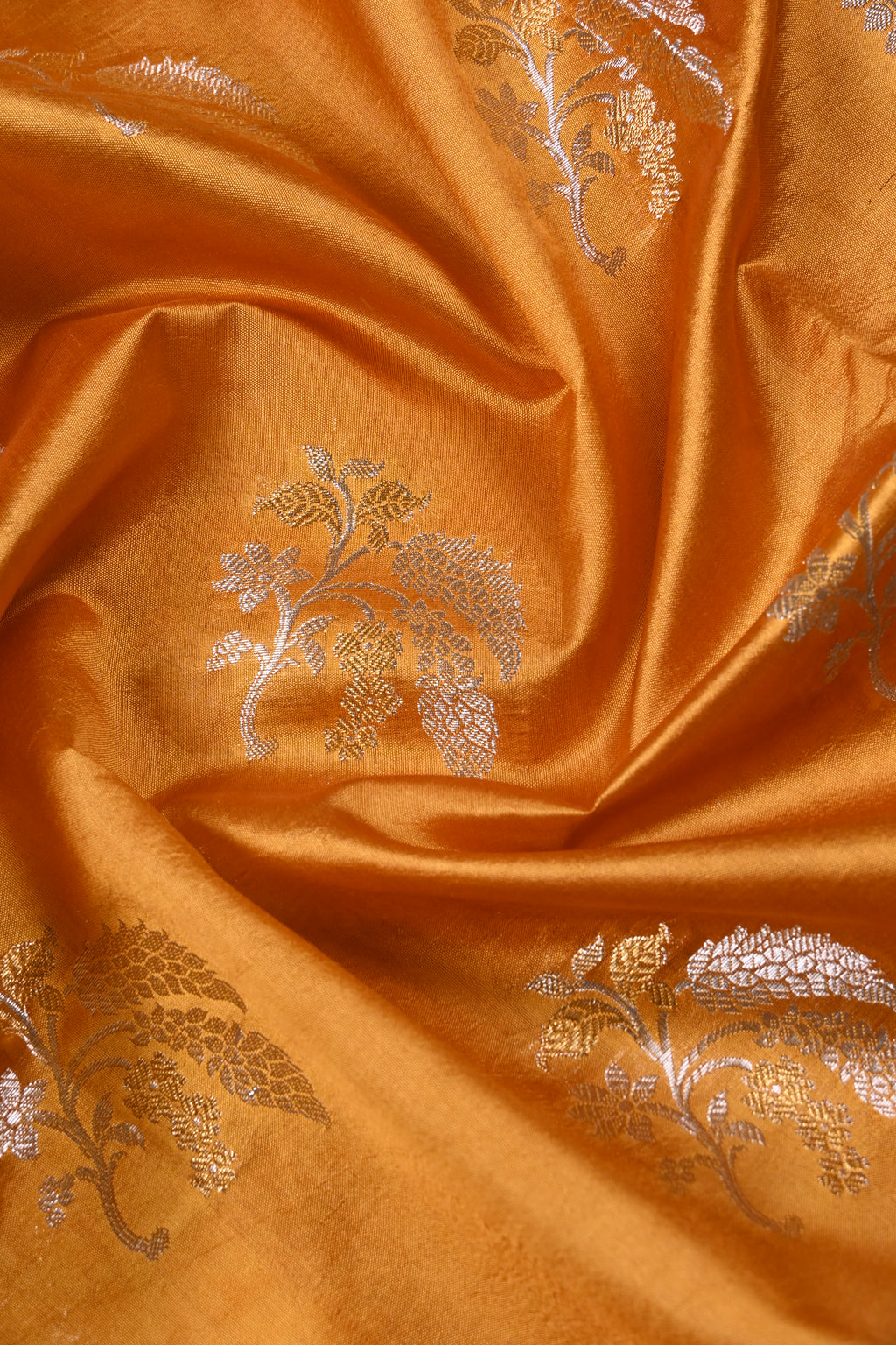Orange Pure Banarasi Katan Silk Saree