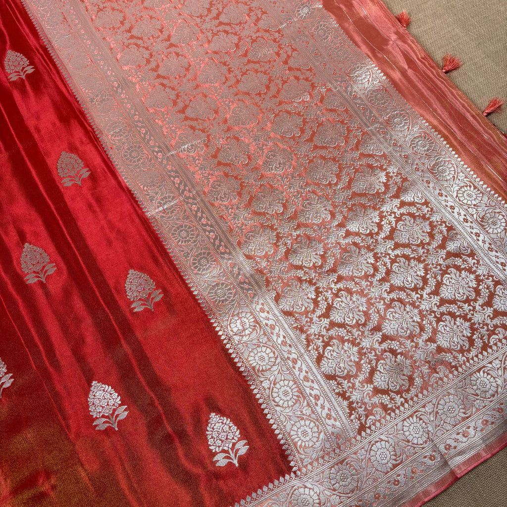 Red Banarasi Tissue Silk Saree