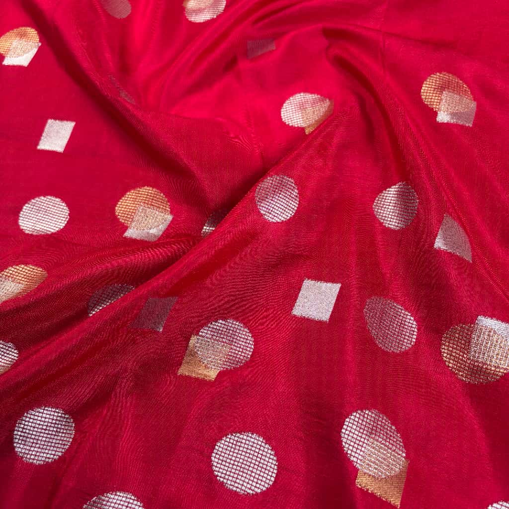 Red Banarasi Katan Silk Saree