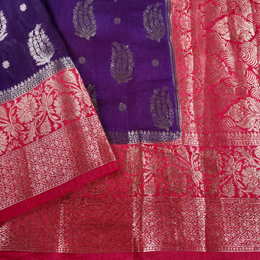 Purple Banarasi Dupiyan Silk Saree