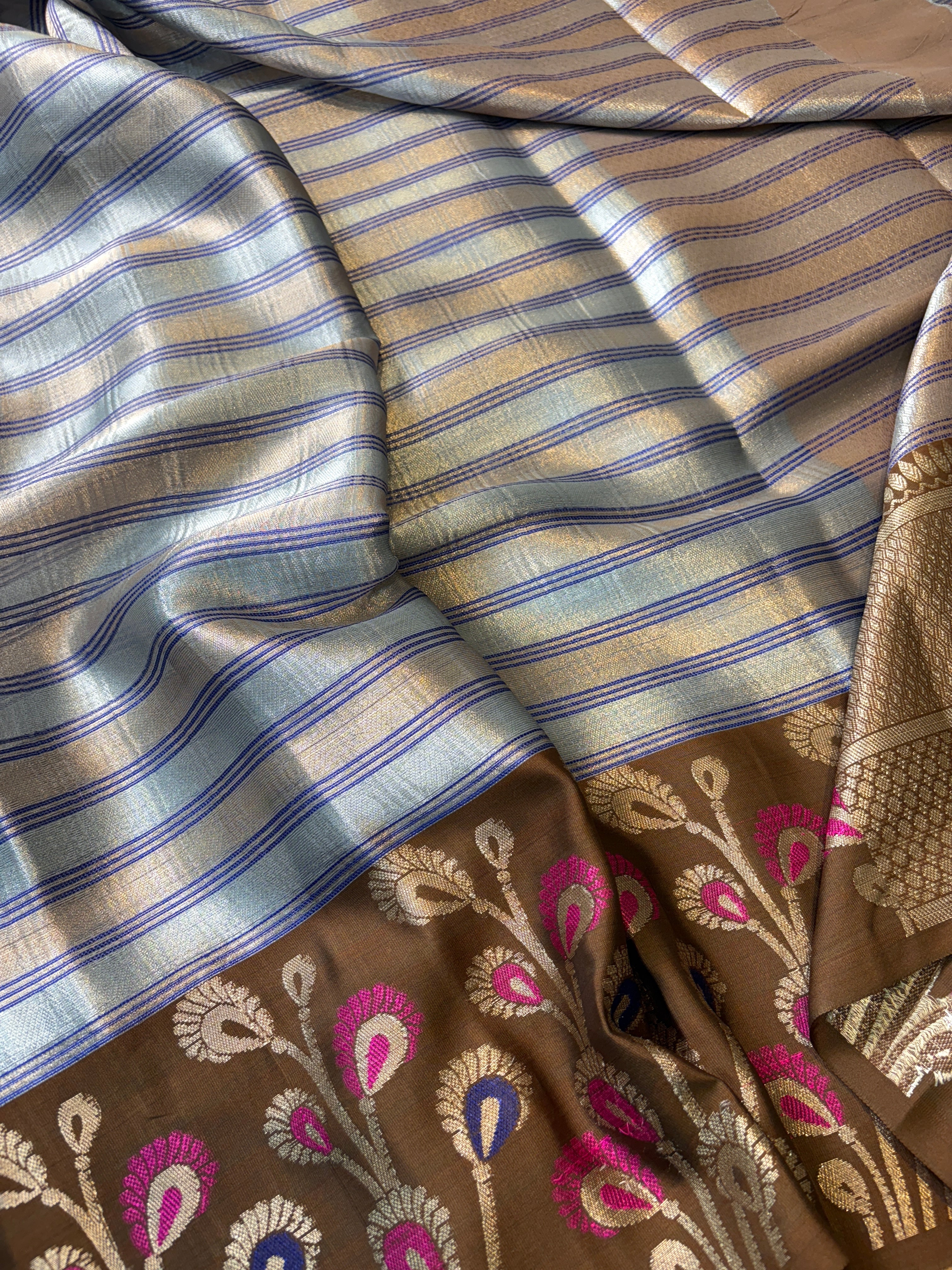 Contrast Banarasi Fancy Tissue Meena Silk Saree