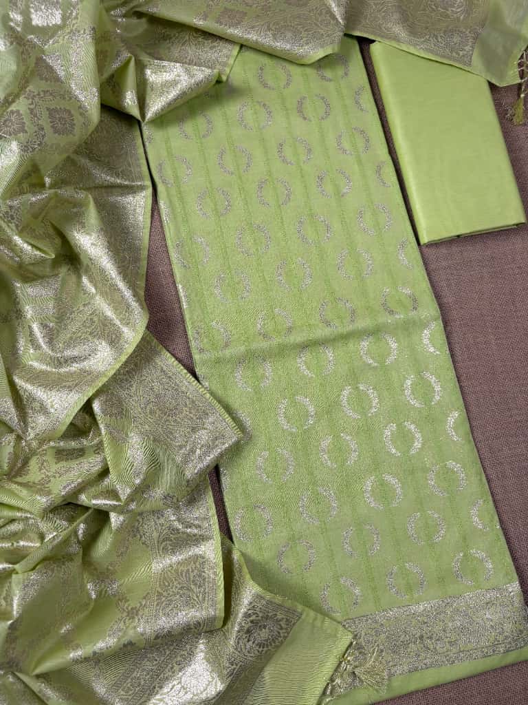 Green Banarasi Katan Silk Suit