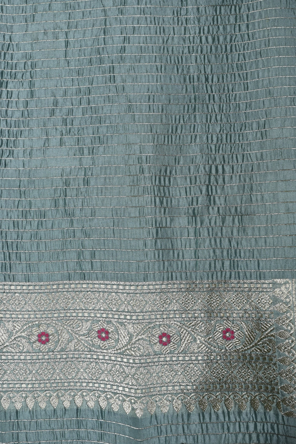 Dusty Blue Pure Banarasi Katan Silk Saree