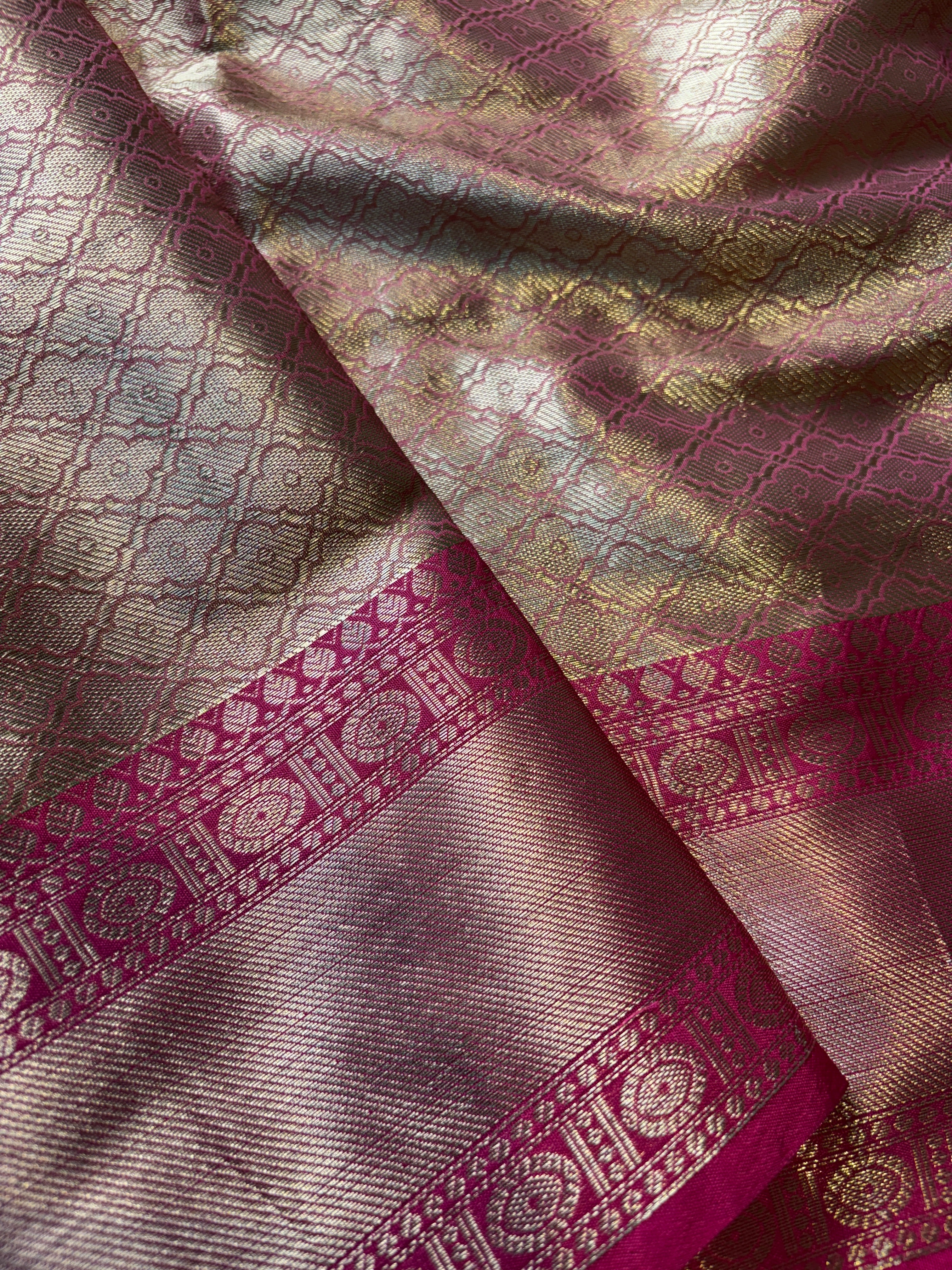 Contrast Banarasi Fancy Katan Brocade Silk Saree