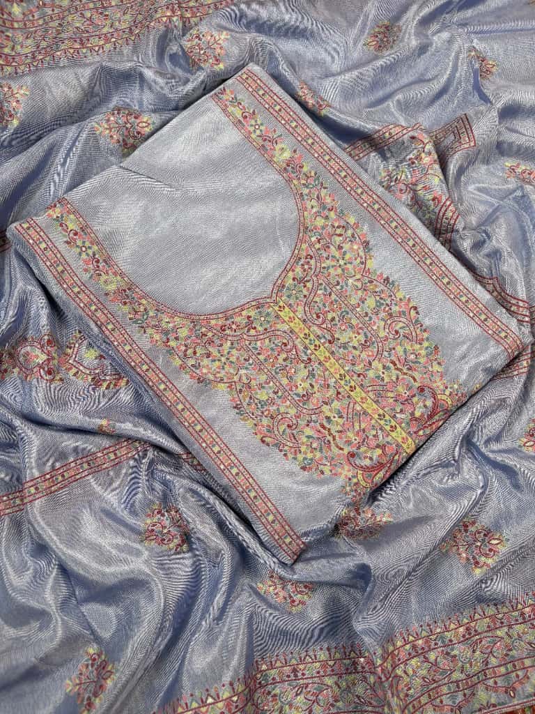 Lavender Banarasi Mulberry Kashmiri-Kani Suit