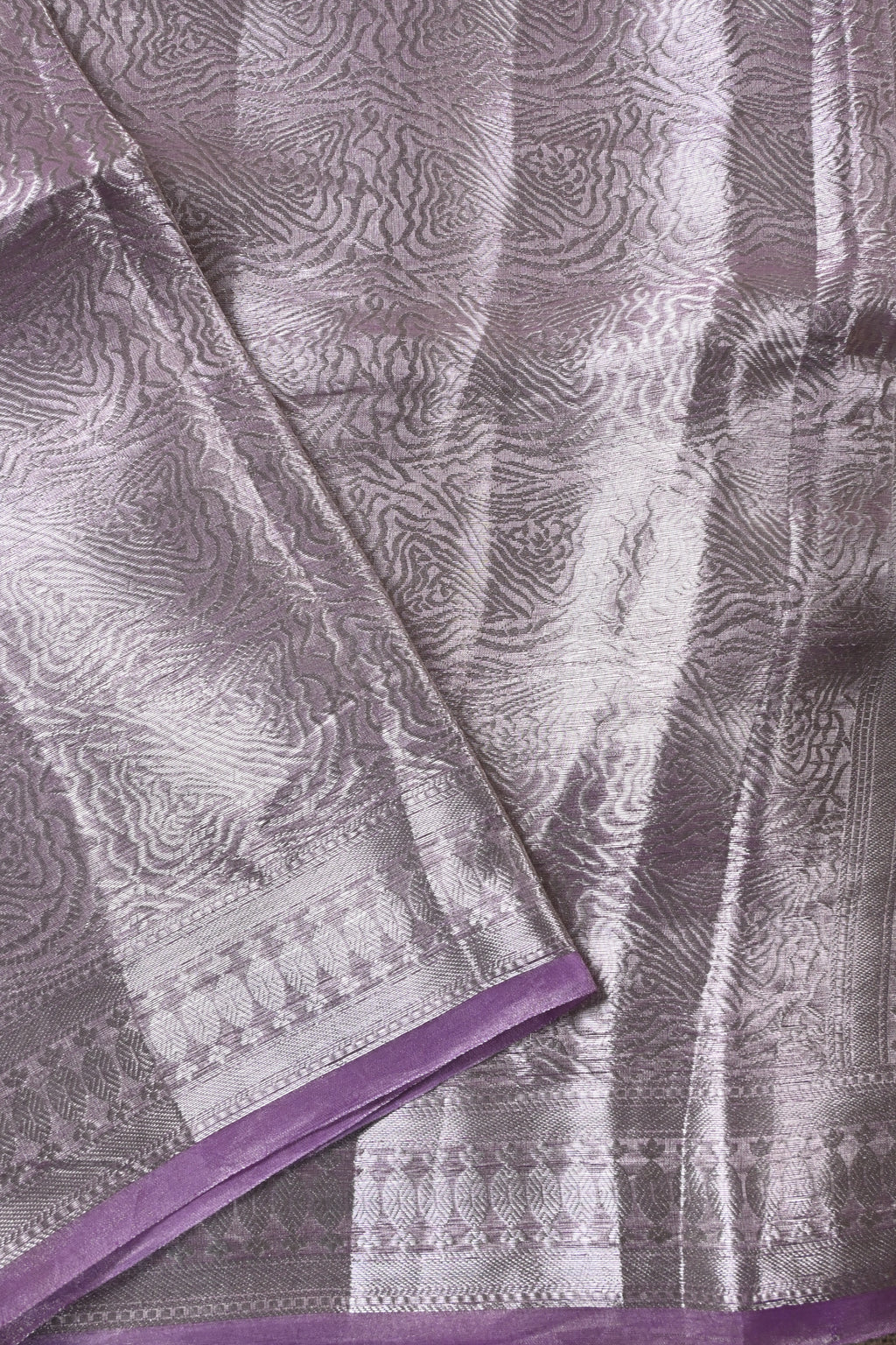 Baby Lilac Pure Banarasi Molten Tissue Silk Saree