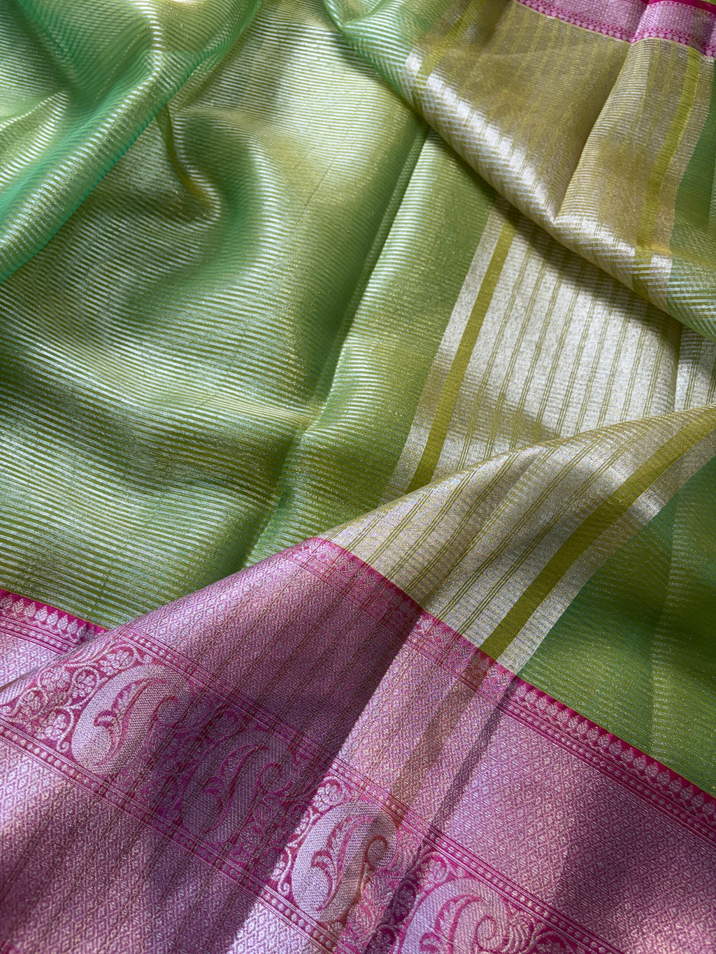 Green Banarasi Tissue Silk Saree