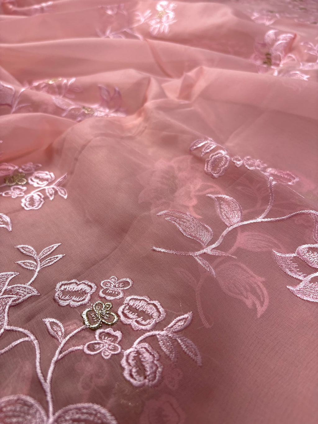Peach Banarasi Softy Organza Silk Suit
