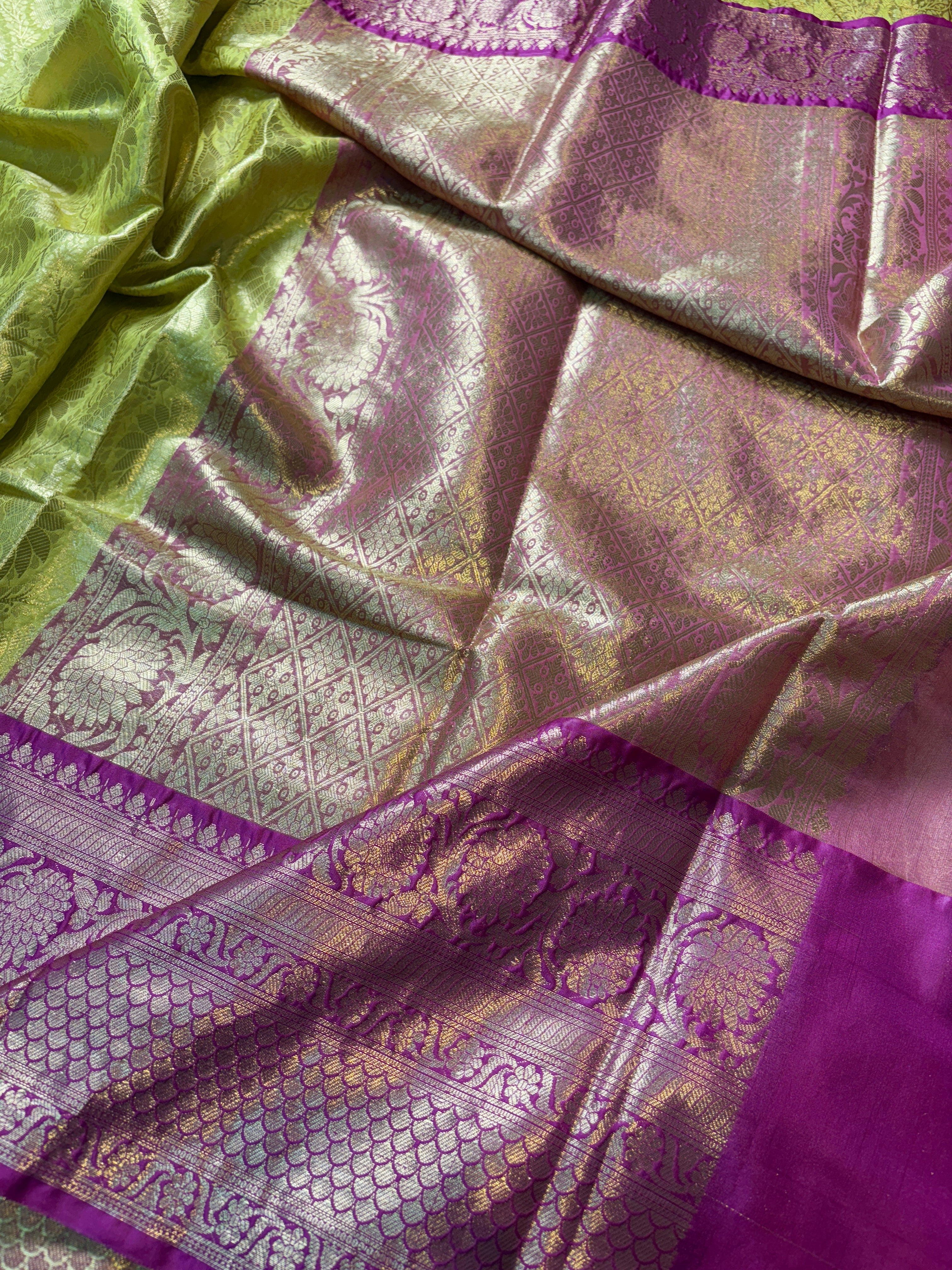 Contrast Banarasi Fancy Katan Brocade Silk Saree