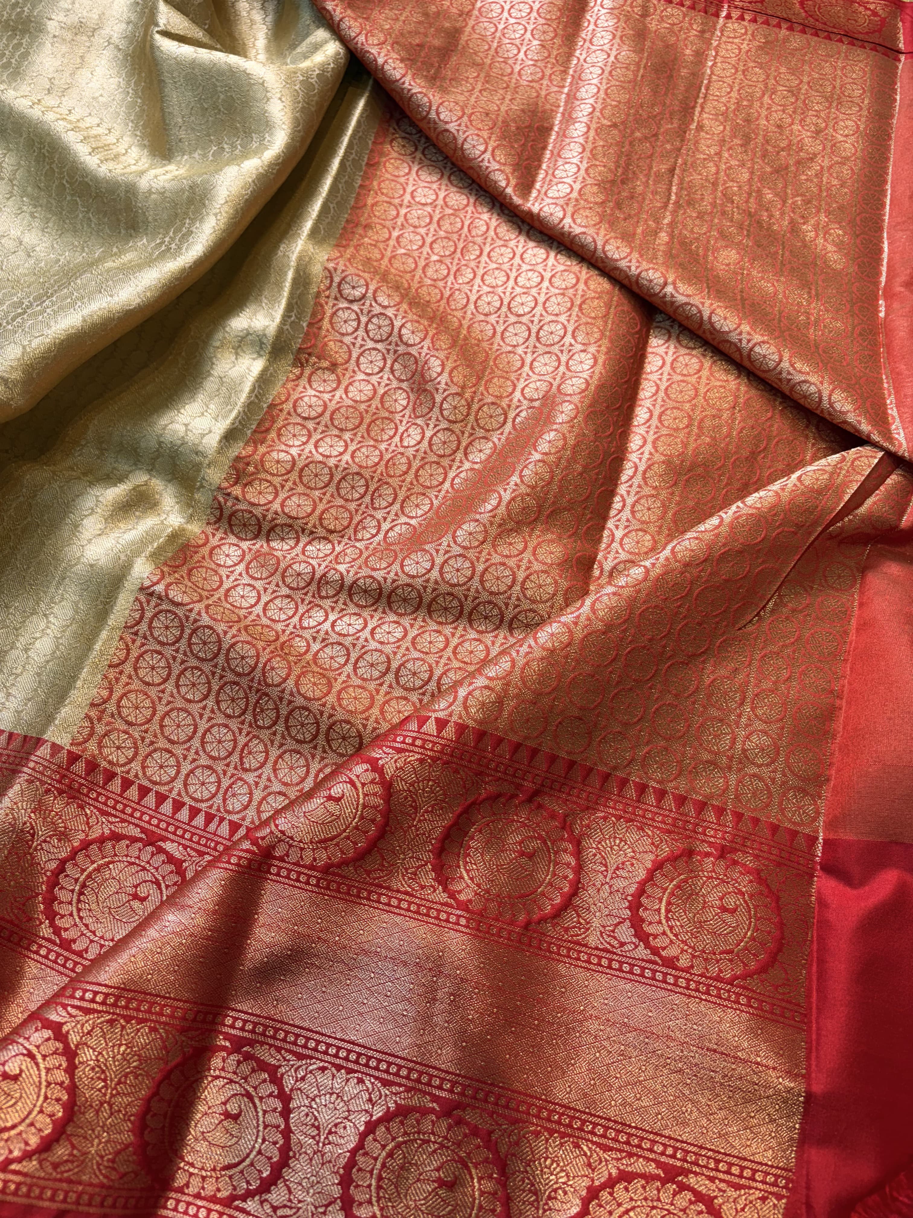 Contrast Banarasi Katan Tissue Brocade Saree