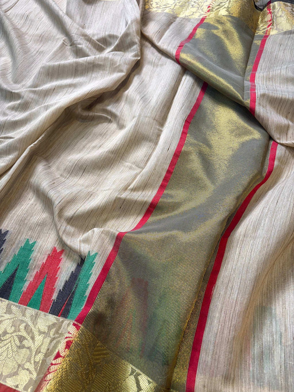 Beige Banarasi Fancy Matka Saree