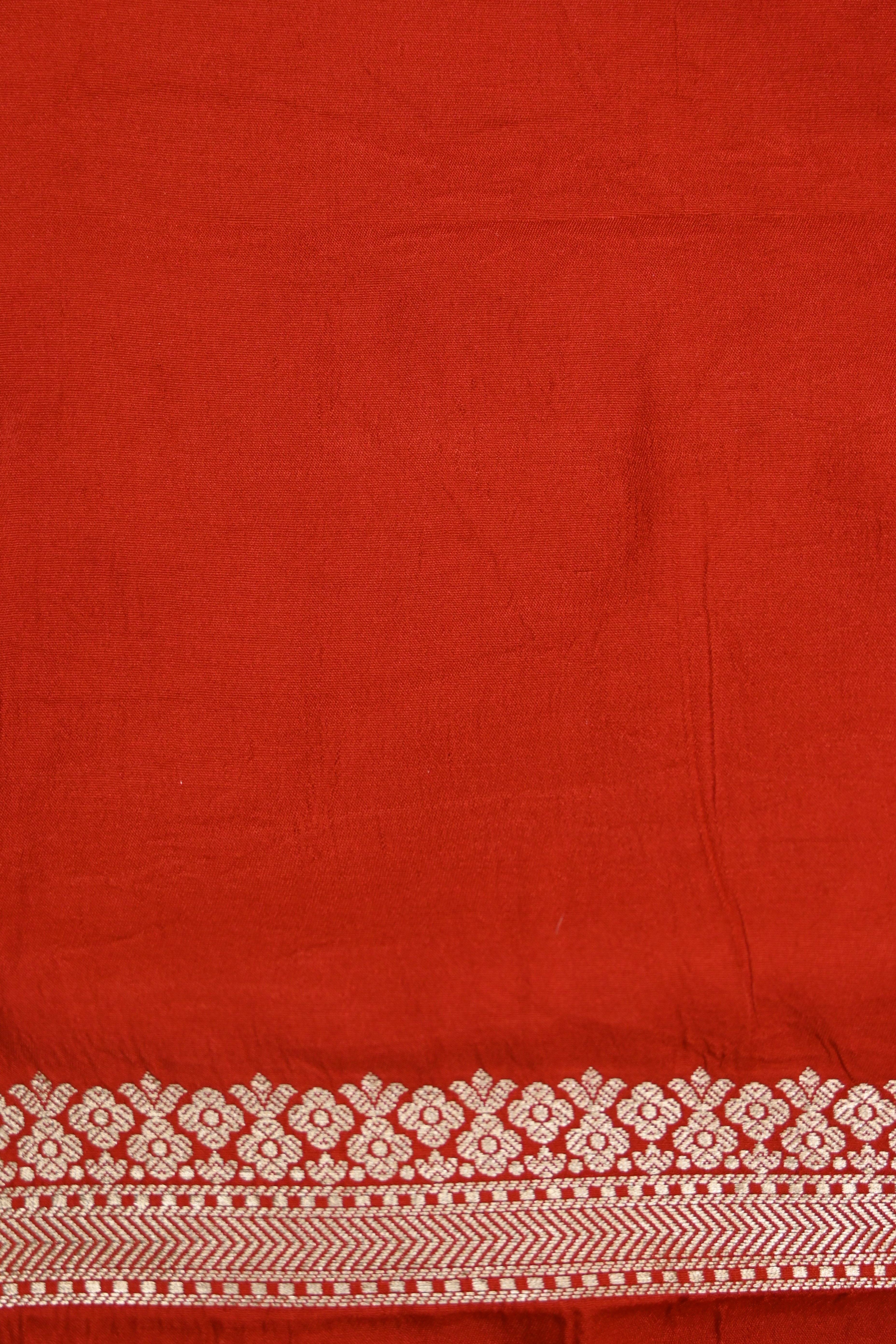 Red Pure Banarasi Satin Mashru Silk Saree