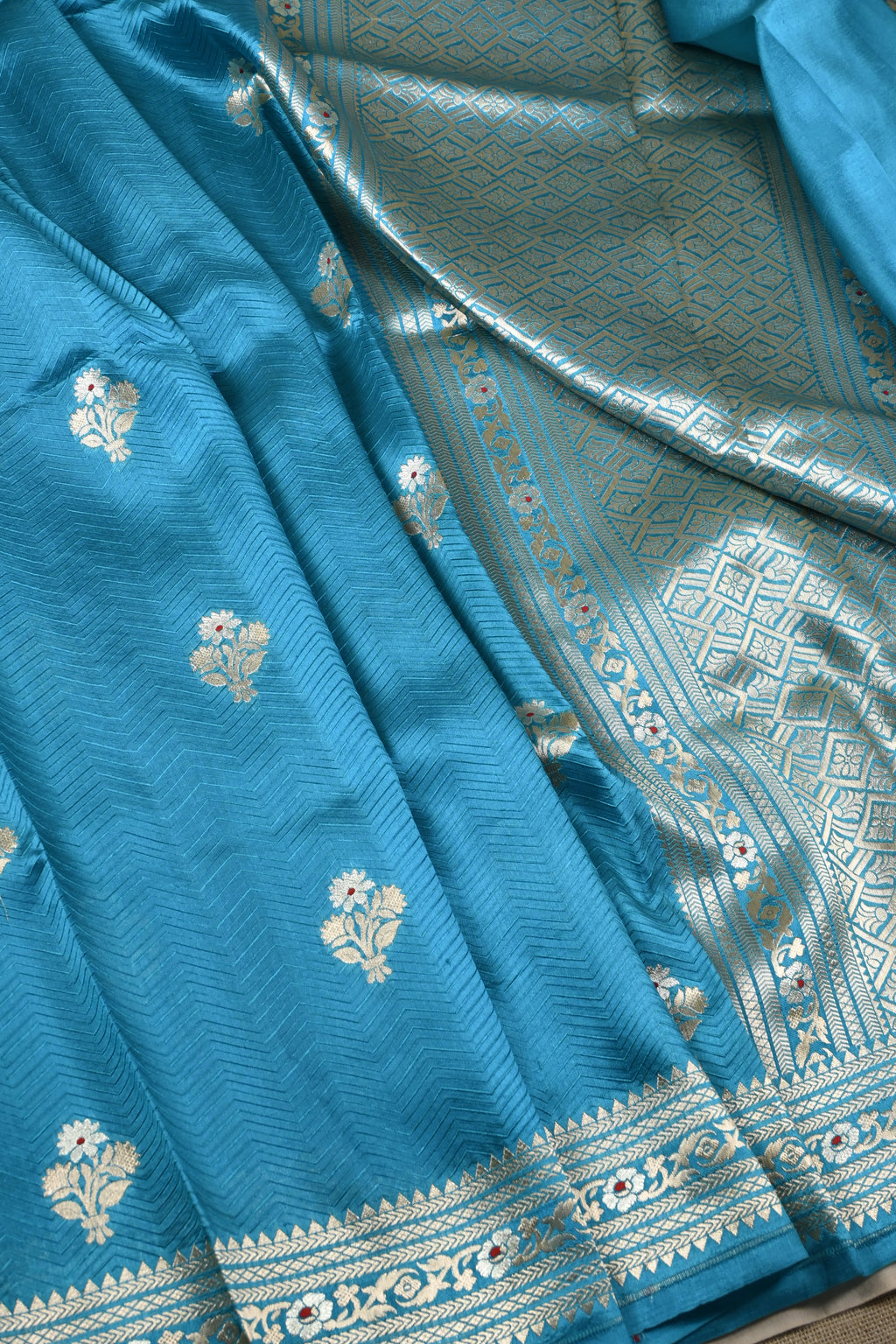 Blue Pure Banarasi Katan Silk Saree