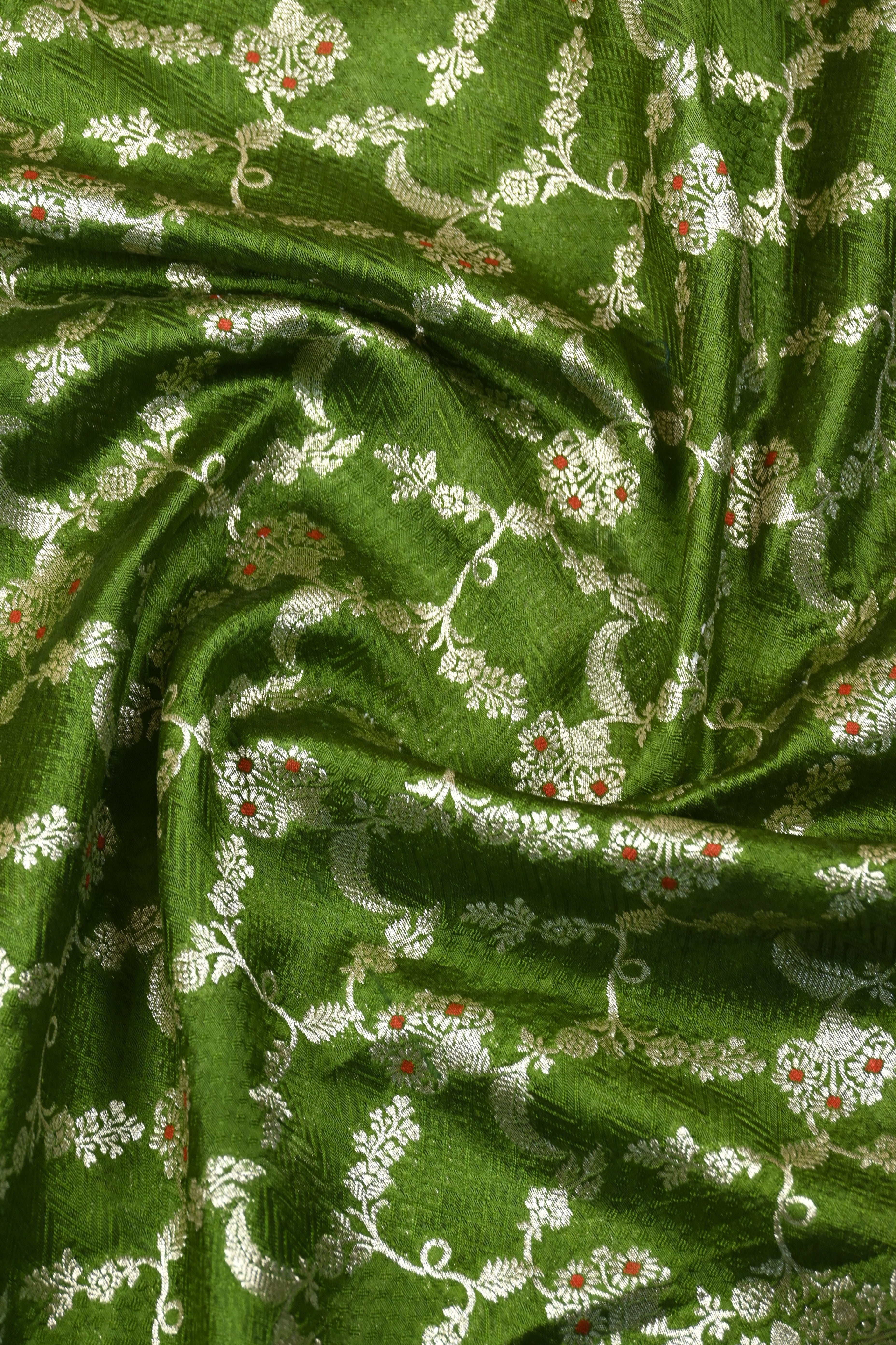 Mahanadi Green Pure Banarasi Katan Silk Saree