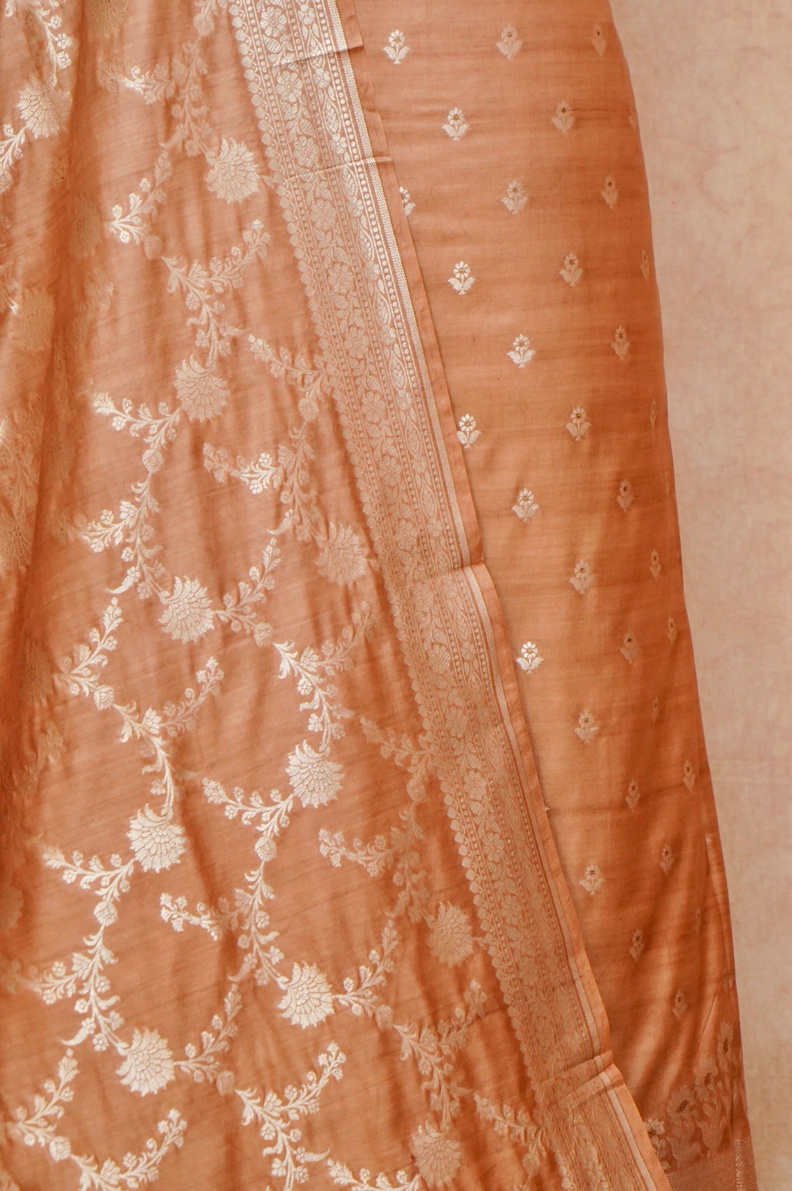 Handwoven Copper Brown Banarasi Chiniya Silk Suit