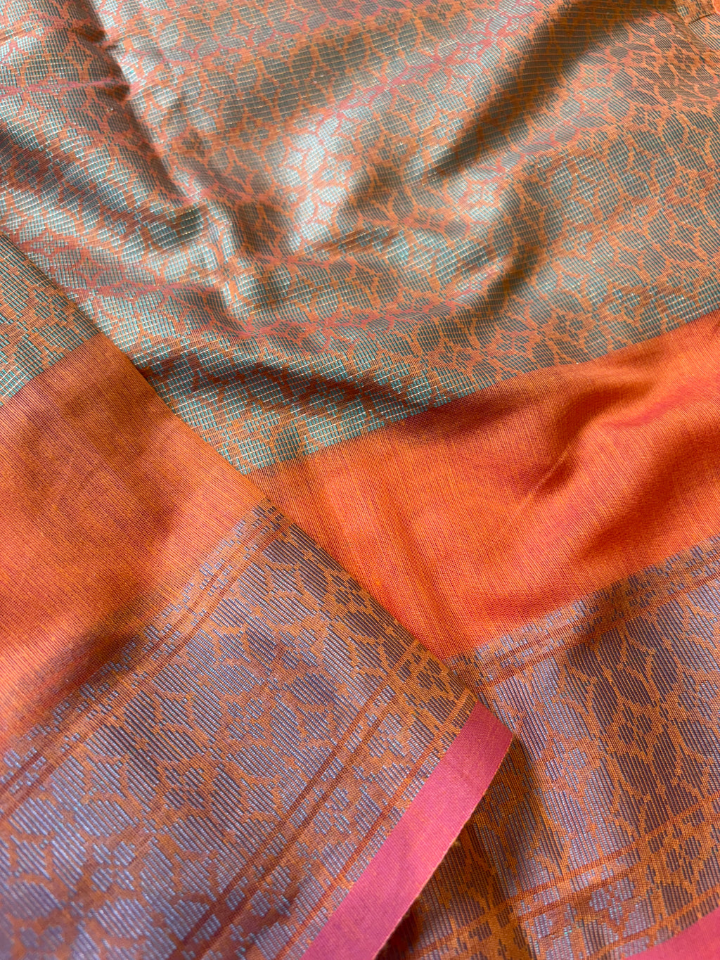 Orange Banarasi Mesrise Saree