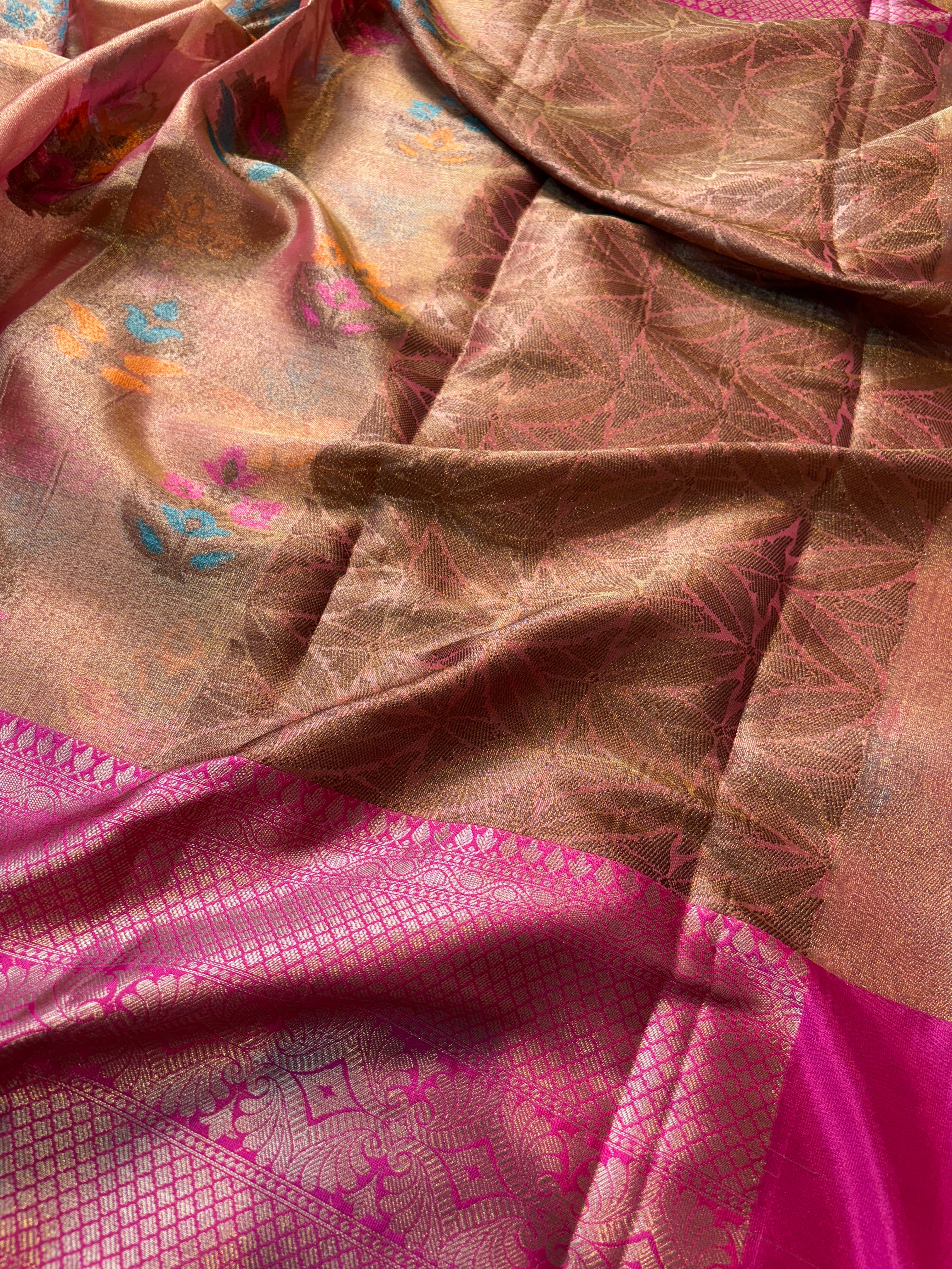 Contrast Banarasi Fancy Tissue Meena Saree
