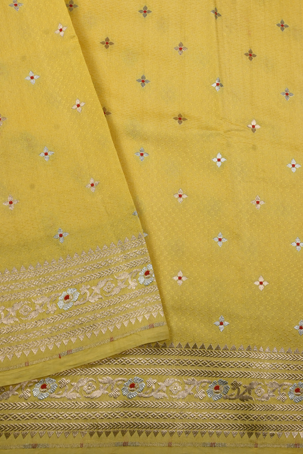 Yellow Pure Banarasi Katan Silk Saree