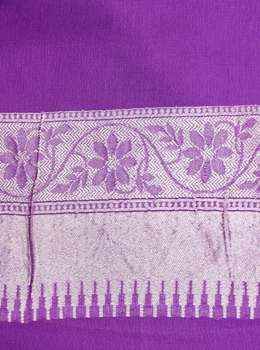 Handwoven Purple Banarasi Khaddi Silk Saree