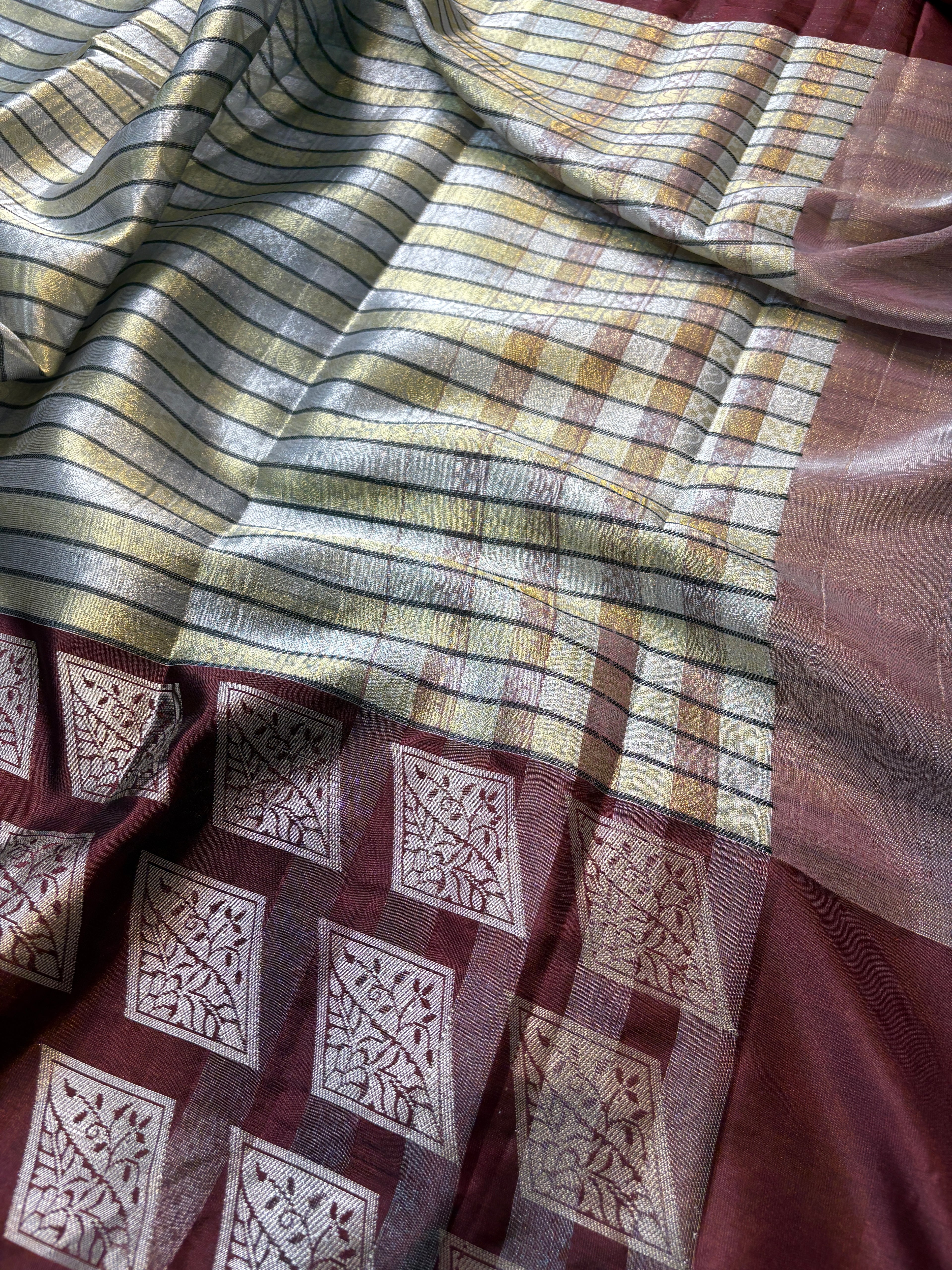 Contrast Banarasi Fancy Tissue Silk Saree