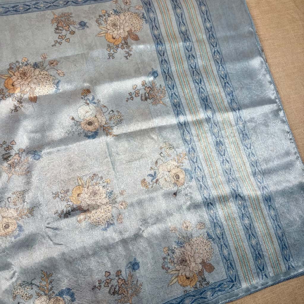 Blueish Grey Banarasi Tissue Tanchui Silk Saree