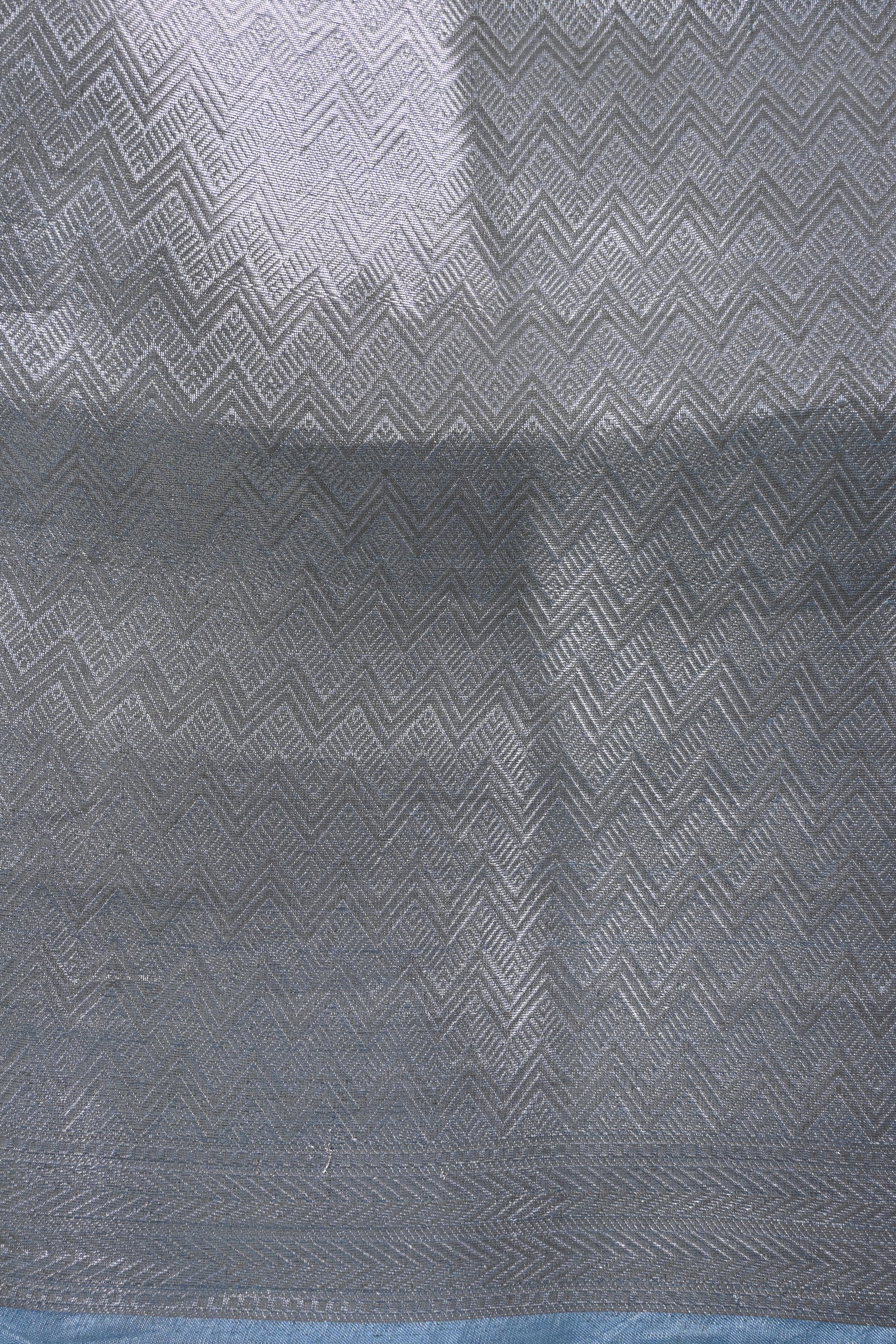 Baby Blue Pure Banarasi Molten Alfi Tissue Silk Saree