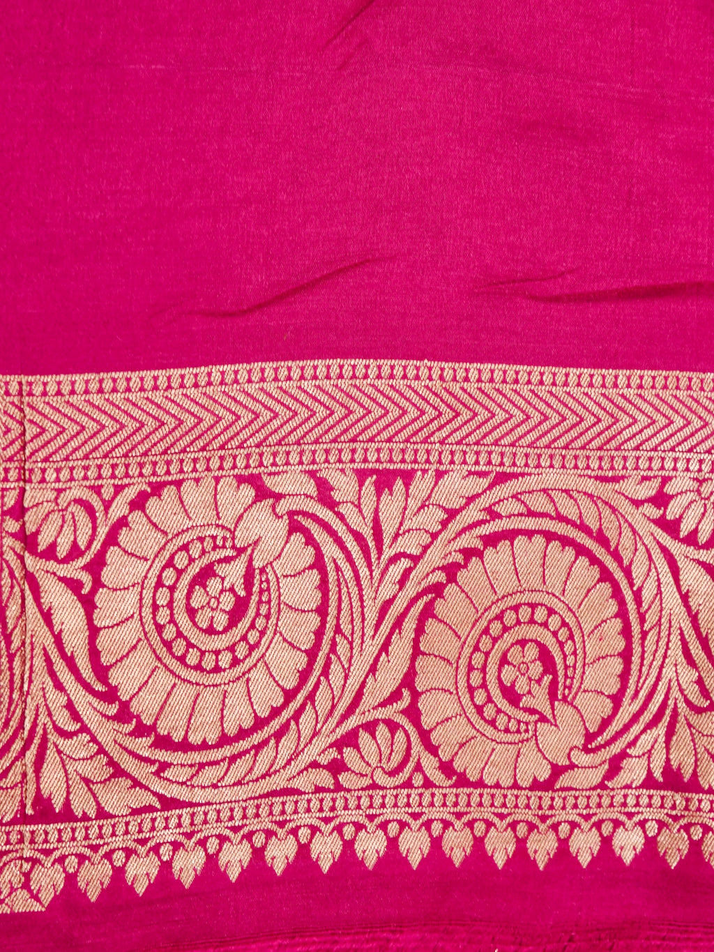 Handwoven Hot Pink Banarasi Monga Silk Saree