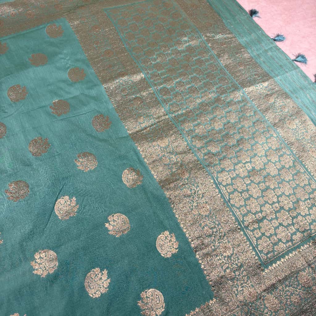 Shi Green Banarasi Mango Silk Saree