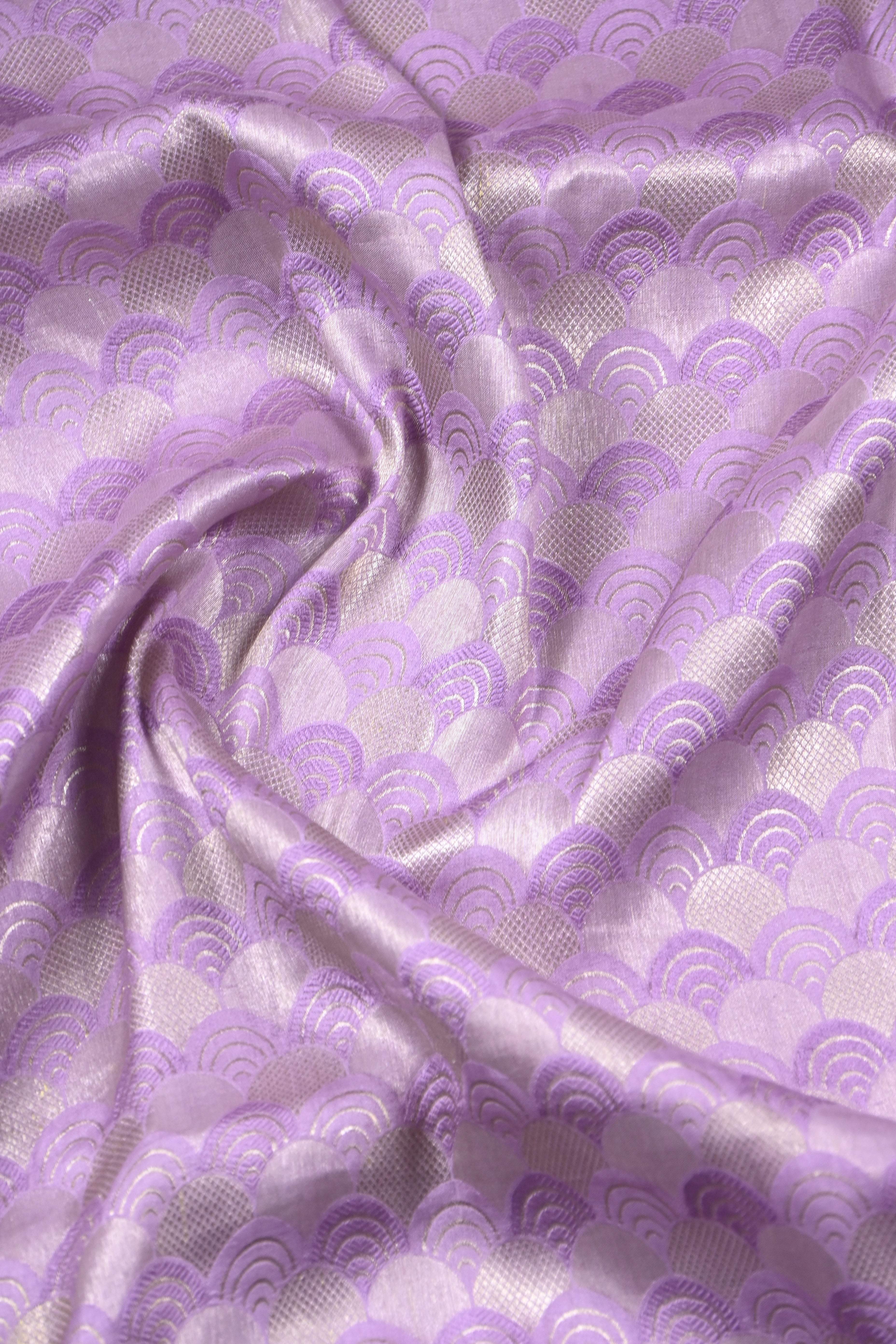 Lilac Pure Banarasi Katan Tissue Silk Saree