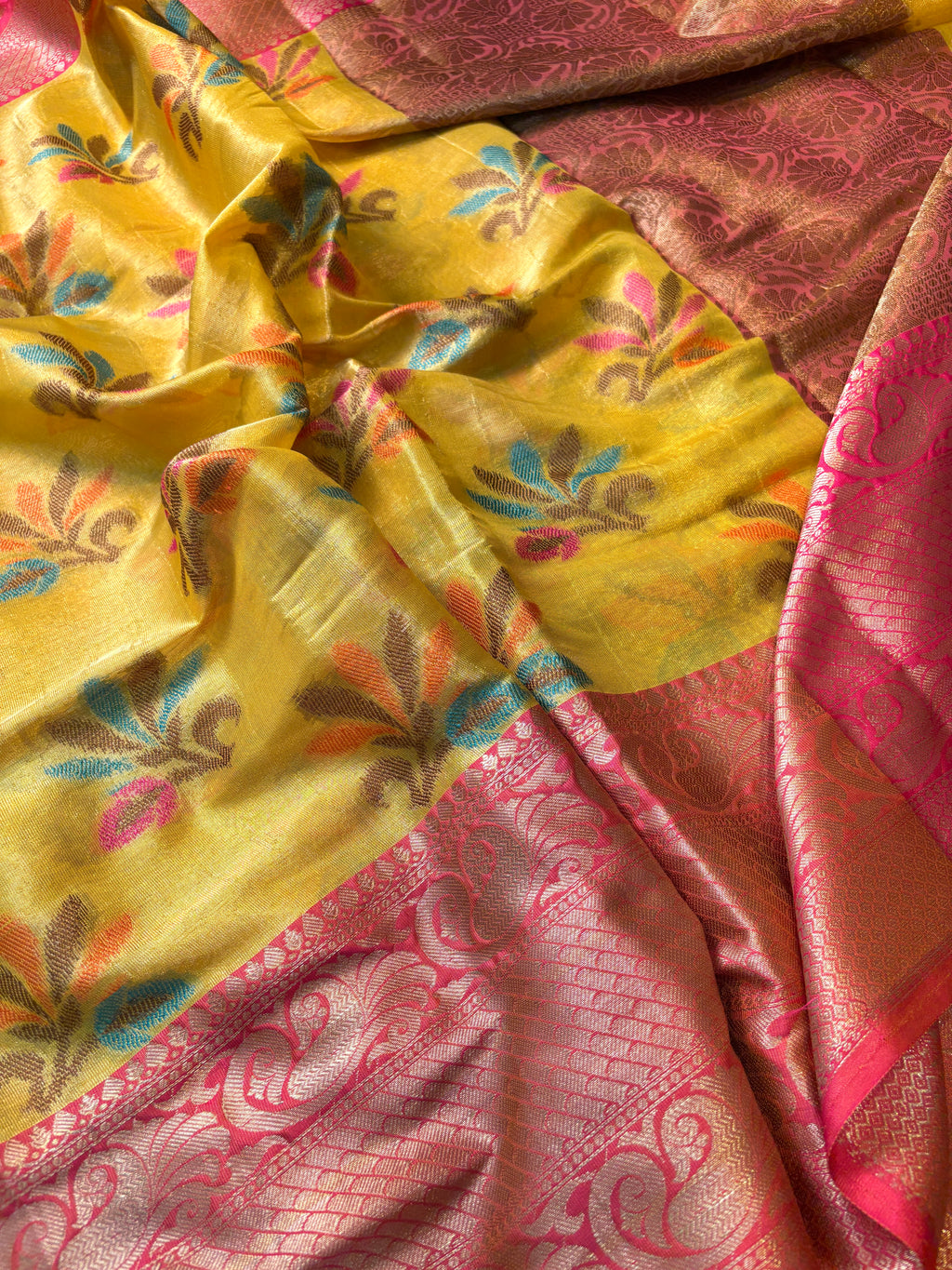 Contrast Banarasi Fancy Tissue Meena Saree