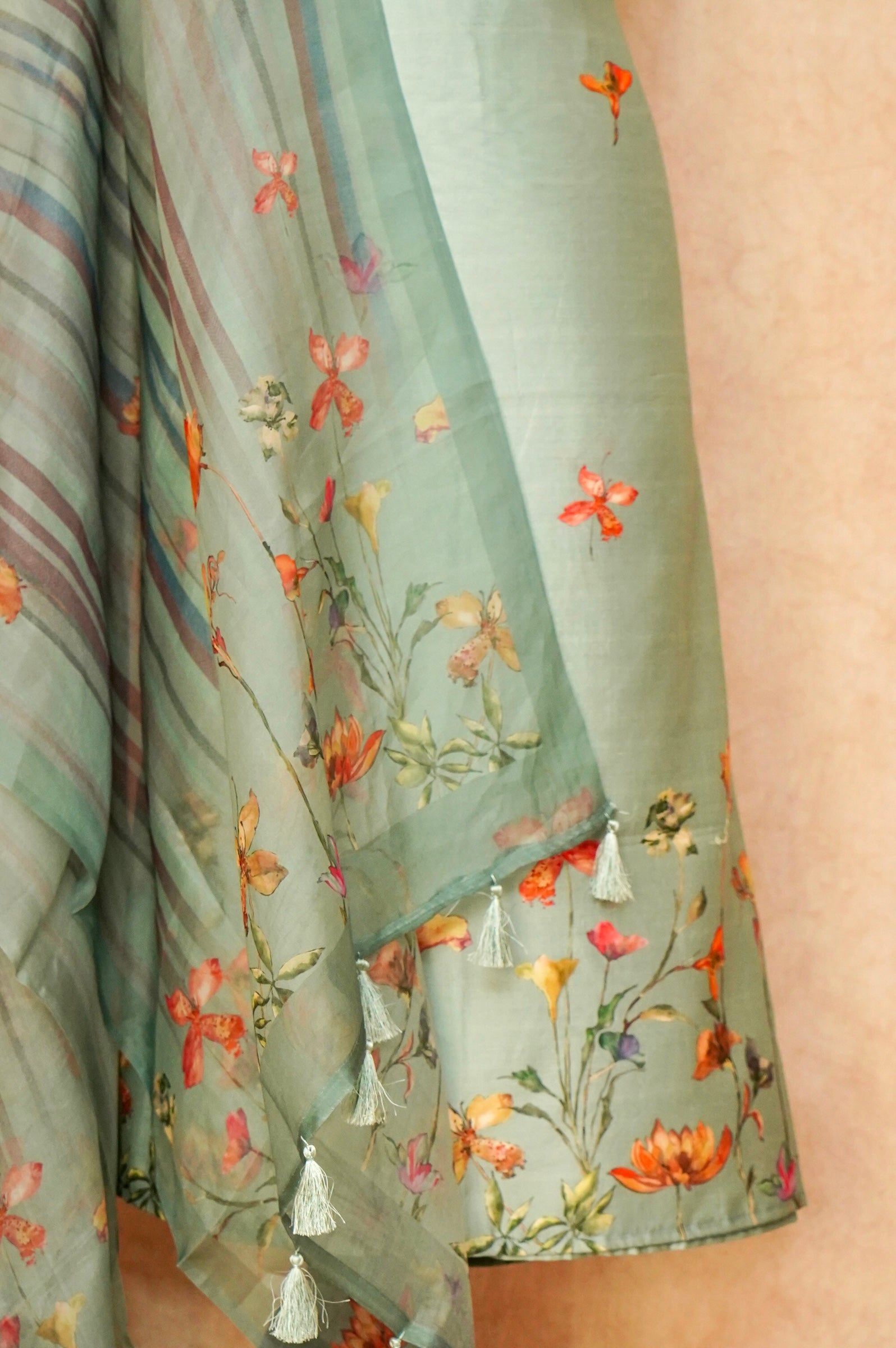 Handwoven Sea Green Banarasi Chiniya Silk Suit