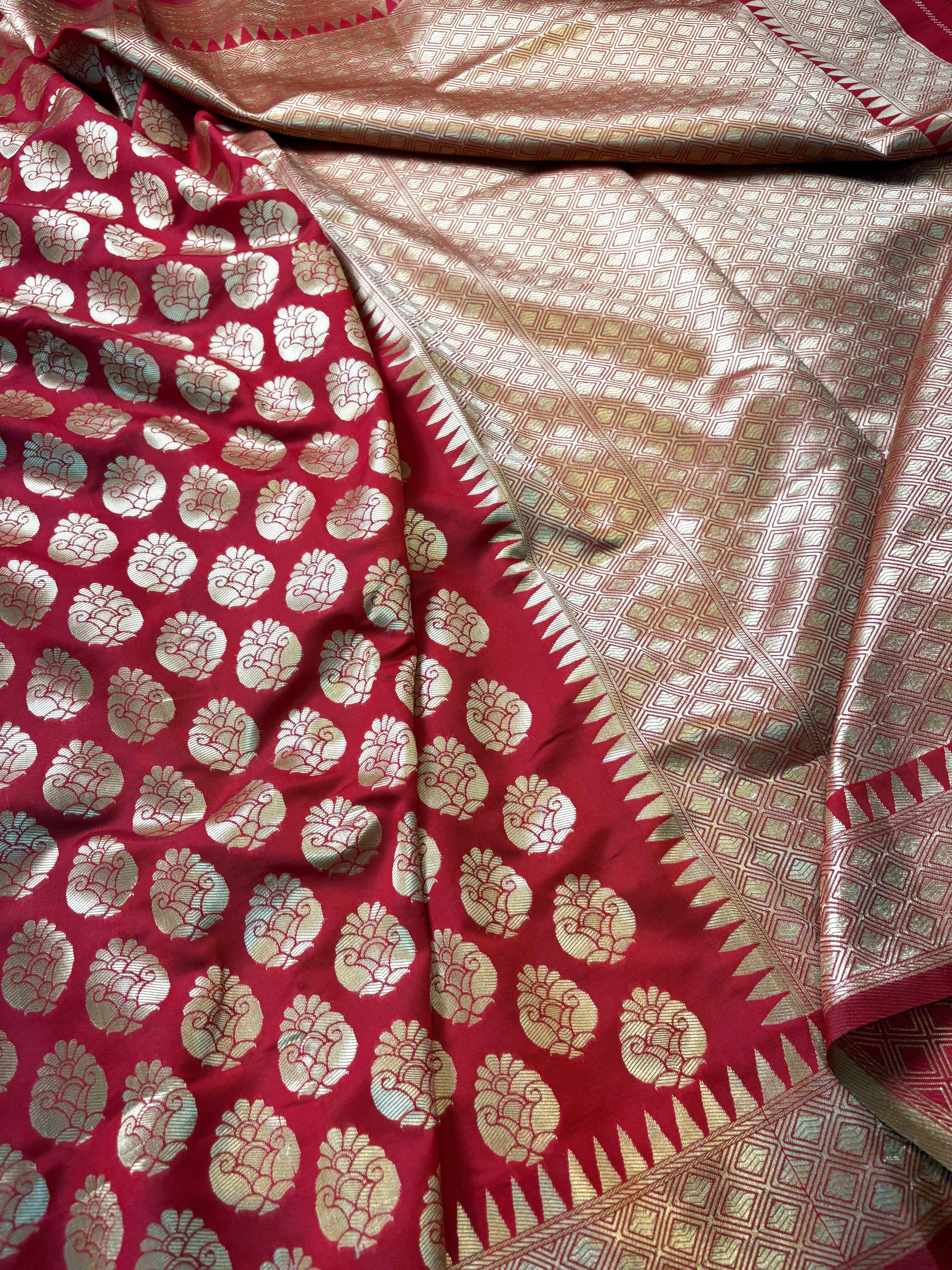 Red Banarasi Katan Saree