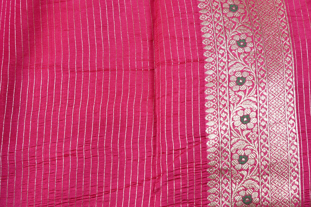 Hot Pink Pure Banarasi Katan Silk Saree
