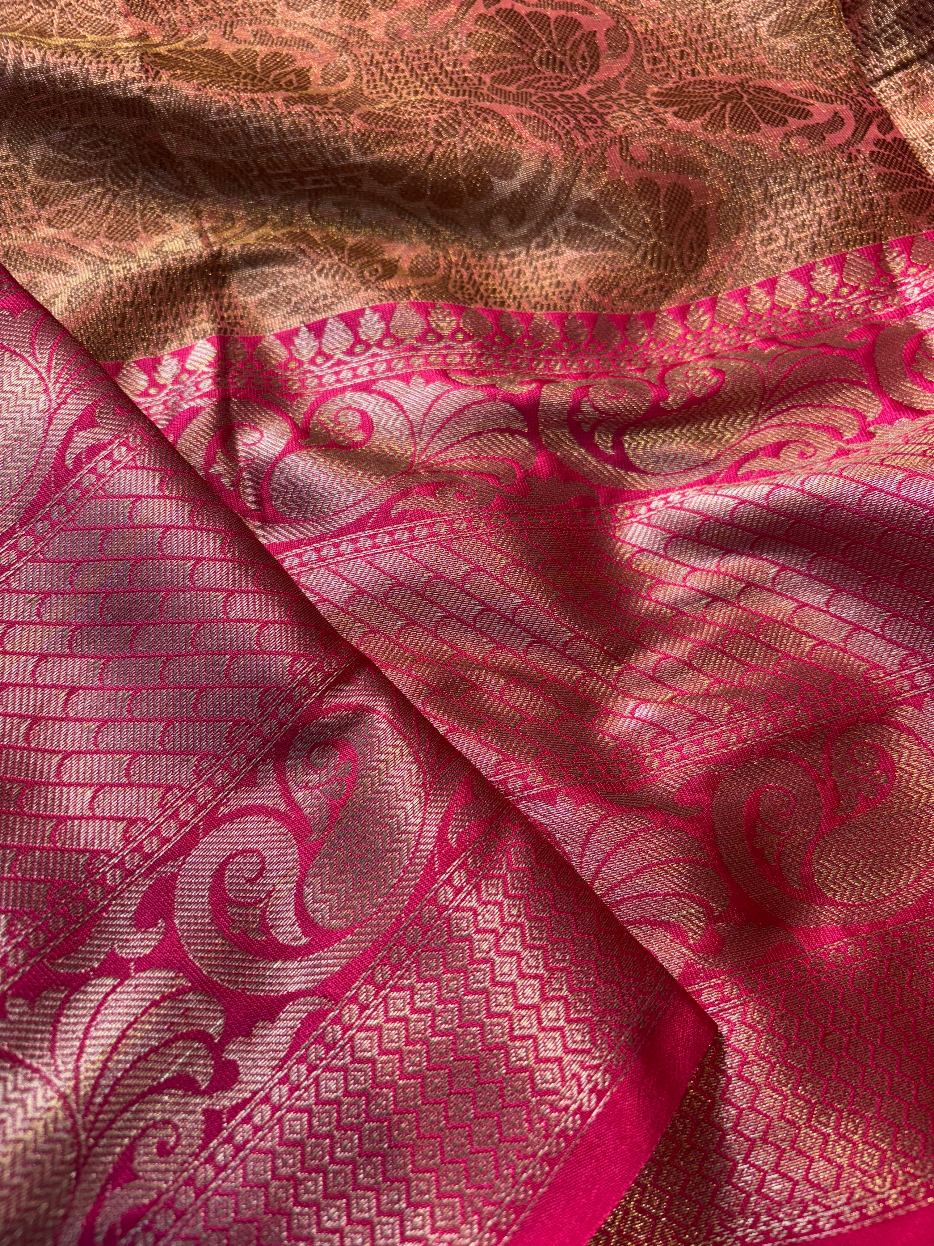 Contrast Banarasi Fancy Tissue Meena Saree