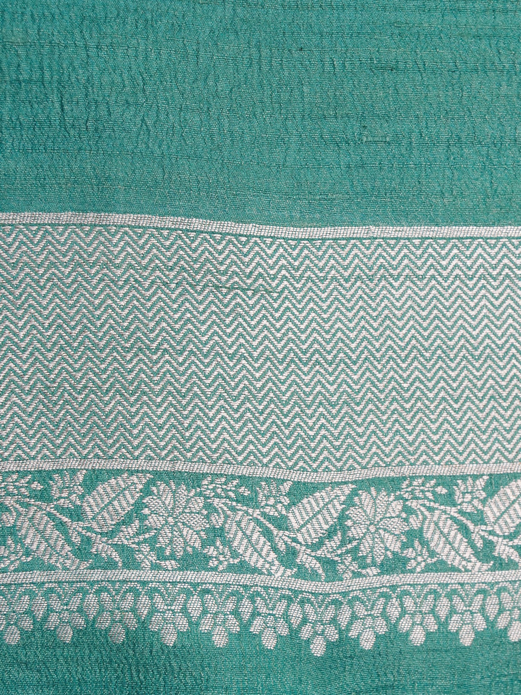 Handwoven Sea Green Banarasi Desi Tussar Silk Saree