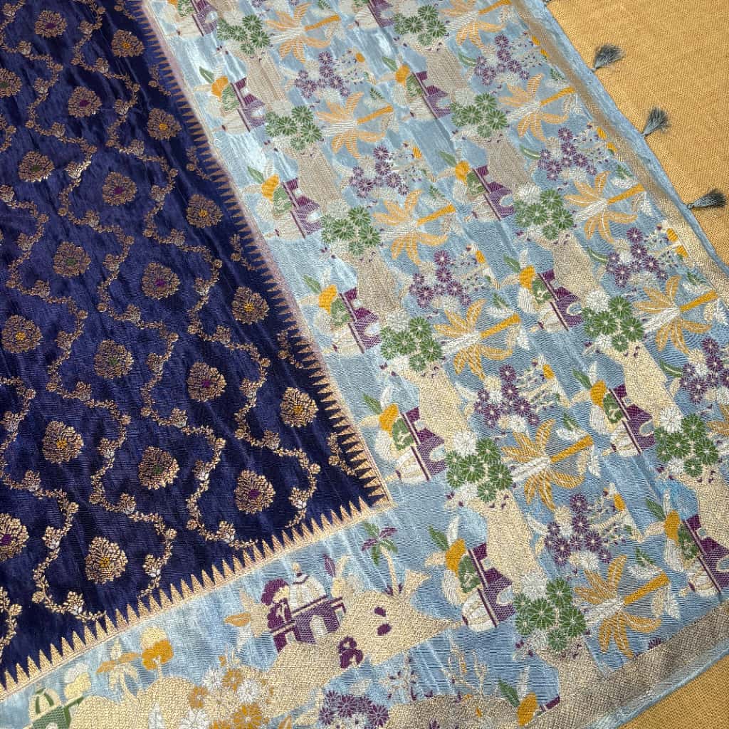 Purple Banarasi Ghicha Silk Saree