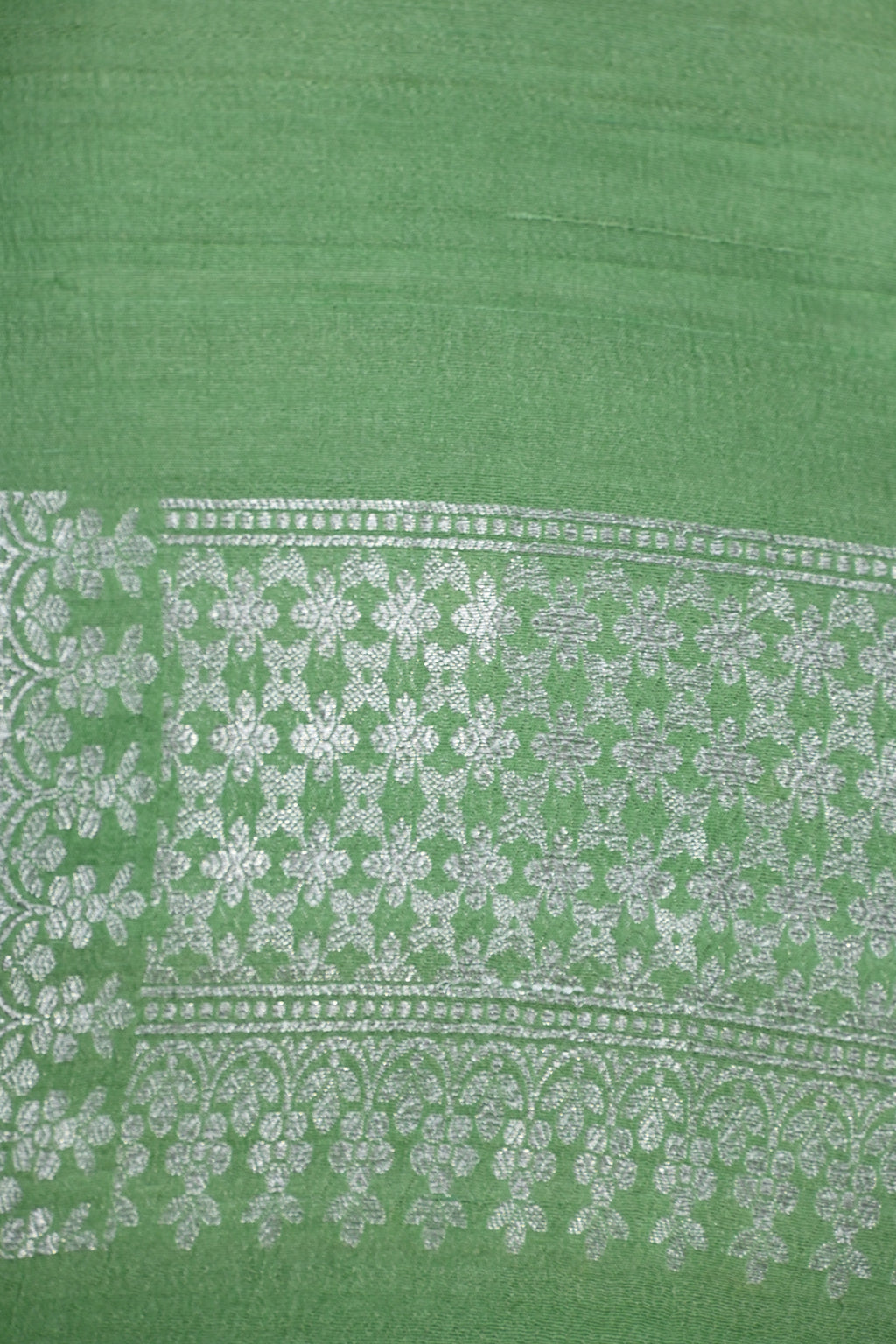 Burnt Green Pure Banarasi Tussar Georgette Saree