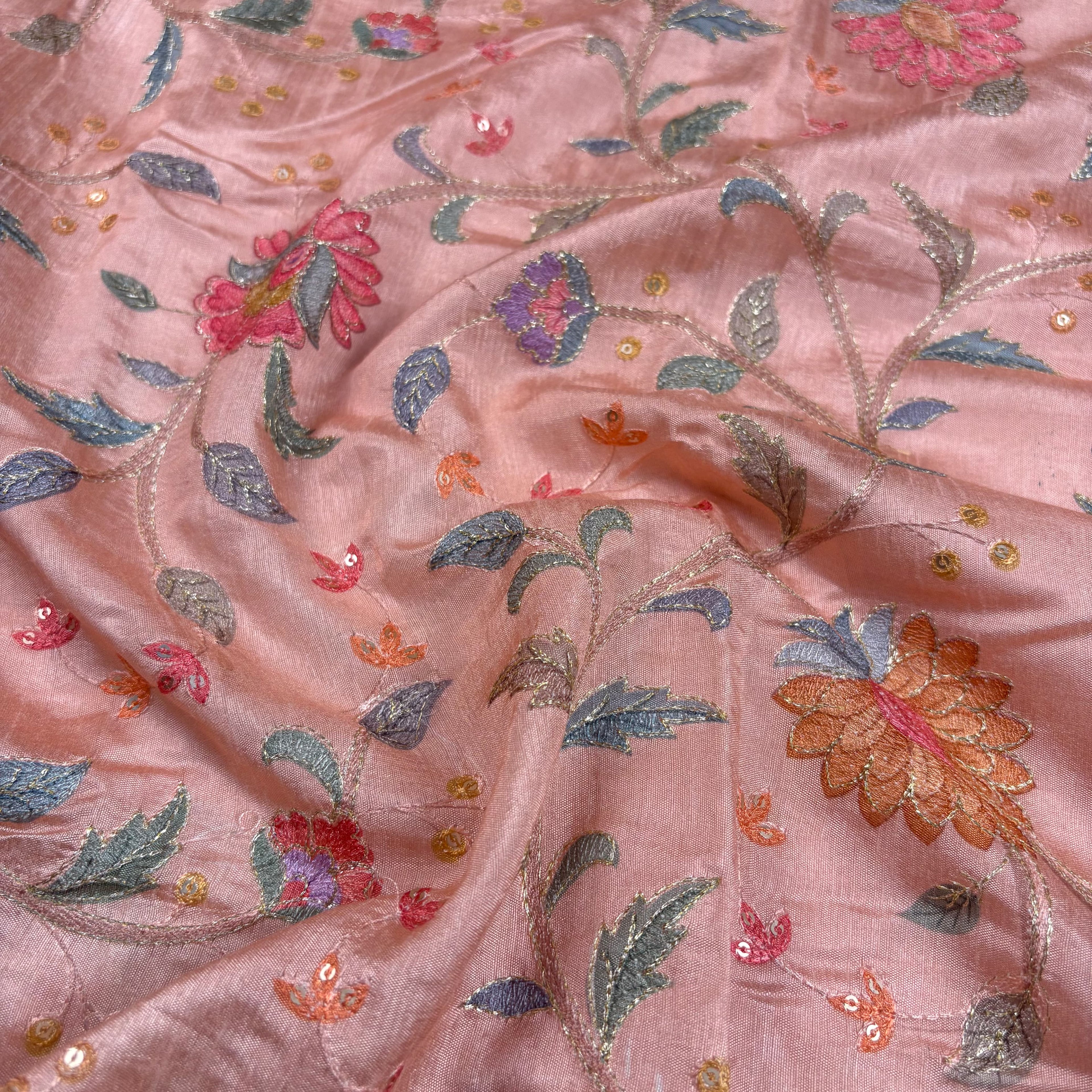 Peach Banarasi Dupion Silk Saree