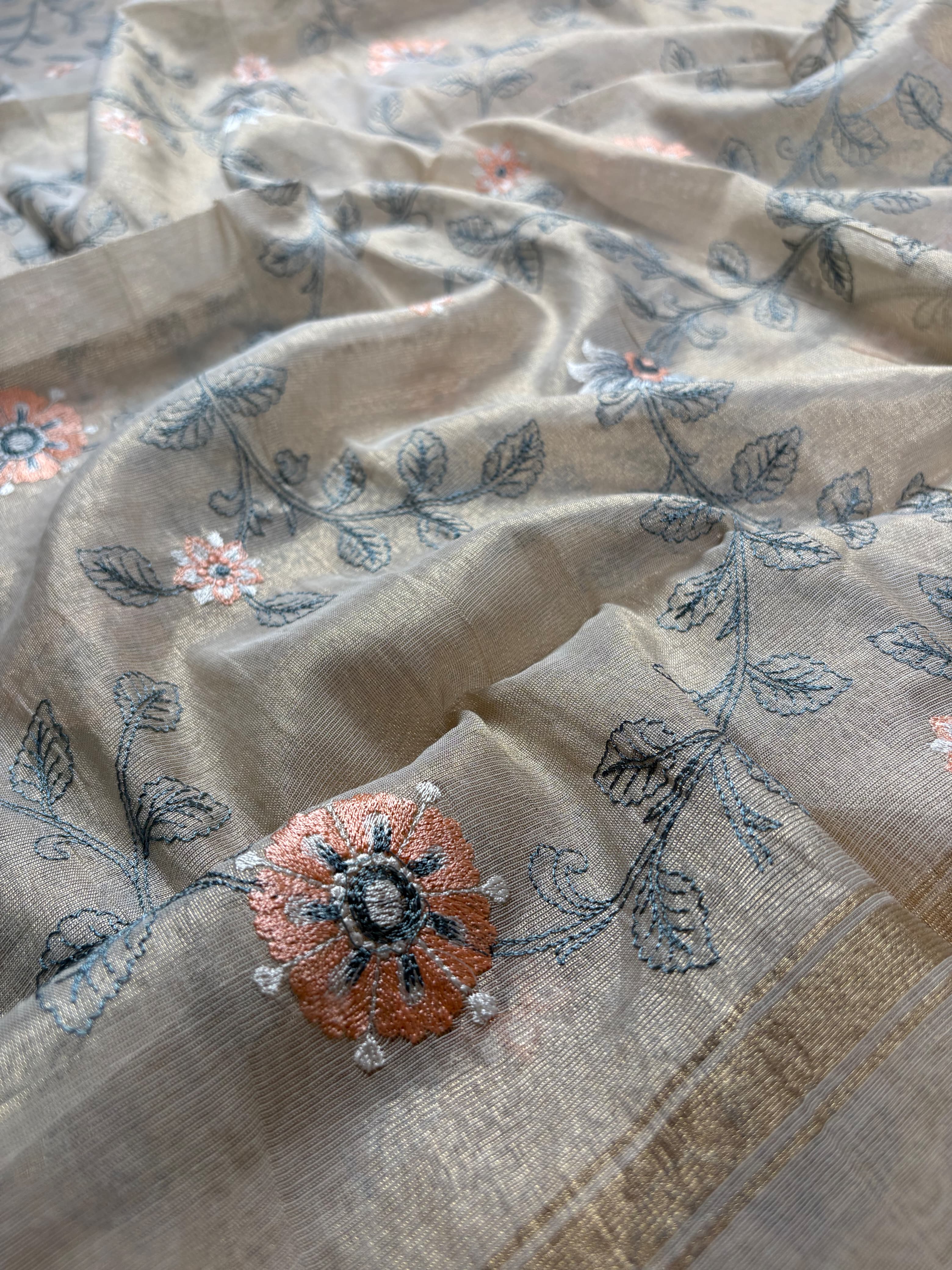 Grey Banarasi Pure Tussar Silk Suit