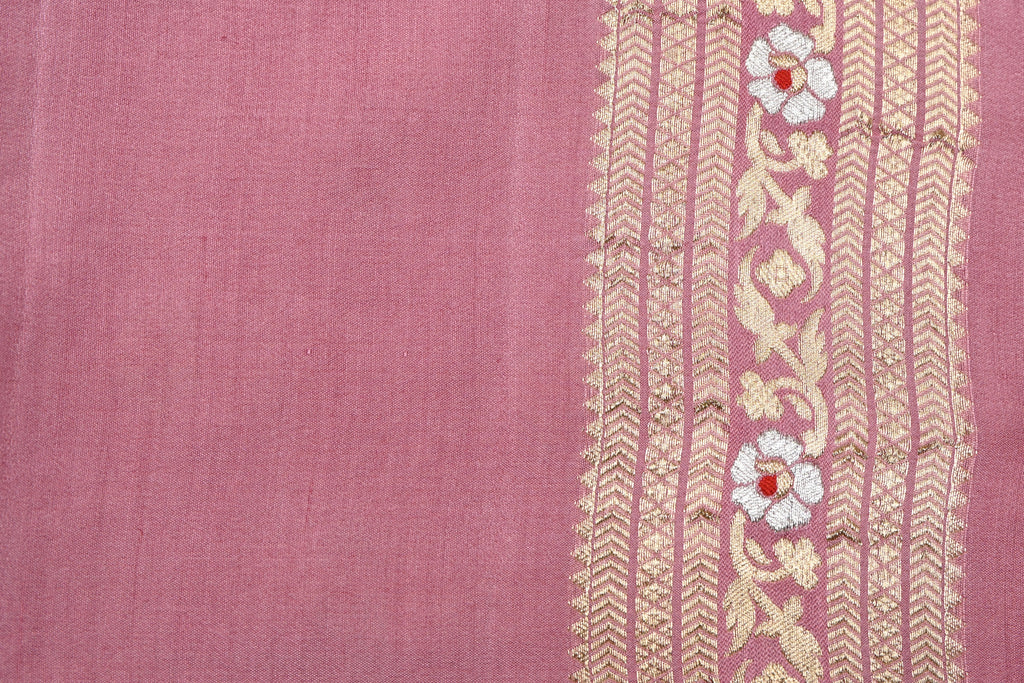 Dusty Peach Pure Banarasi Katan Silk Saree