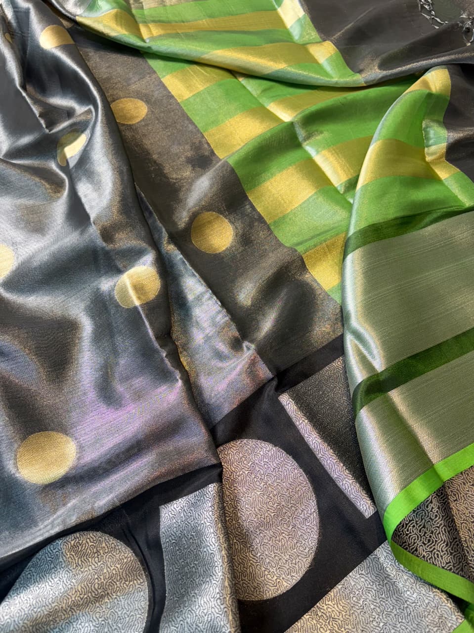 Black Banarasi Fancy Tissue Silk Saree