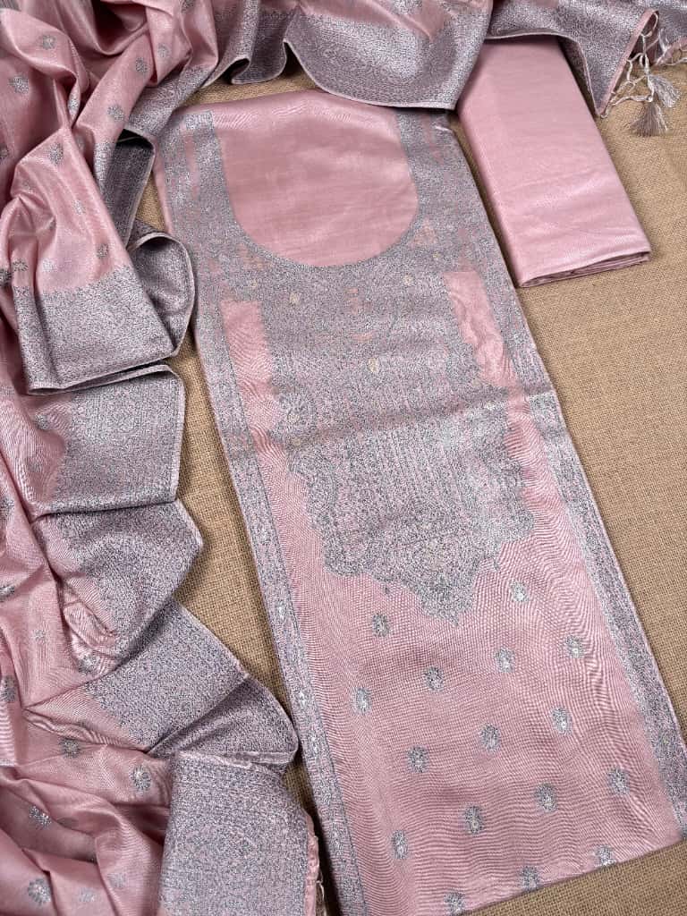 Baby Pink Banarasi Mulberry Suit